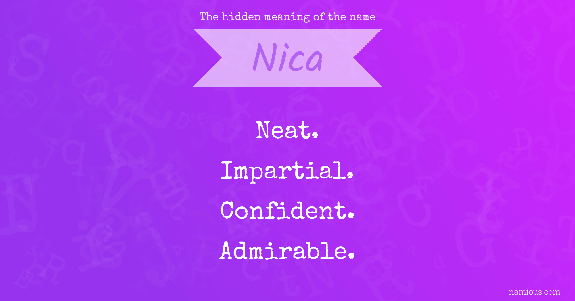 The hidden meaning of the name Nica