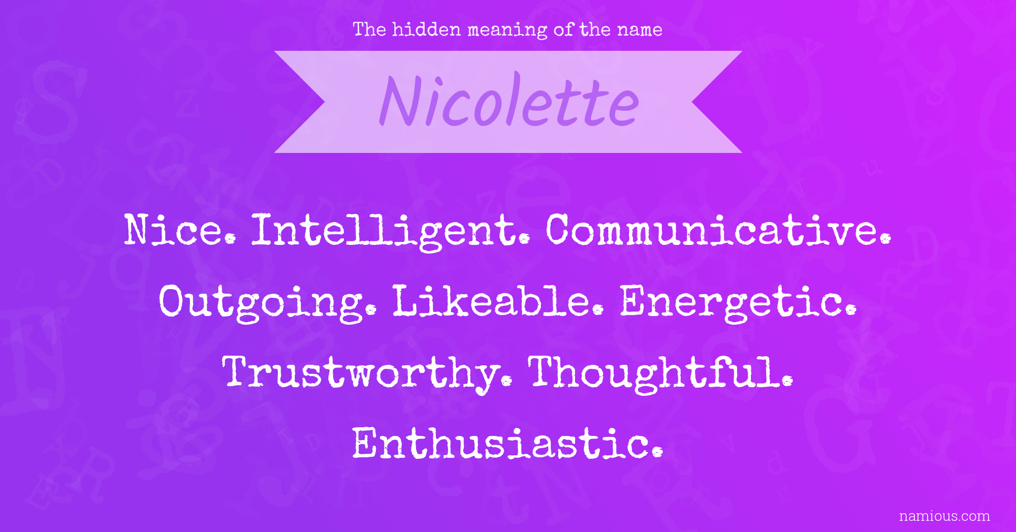 The hidden meaning of the name Nicolette