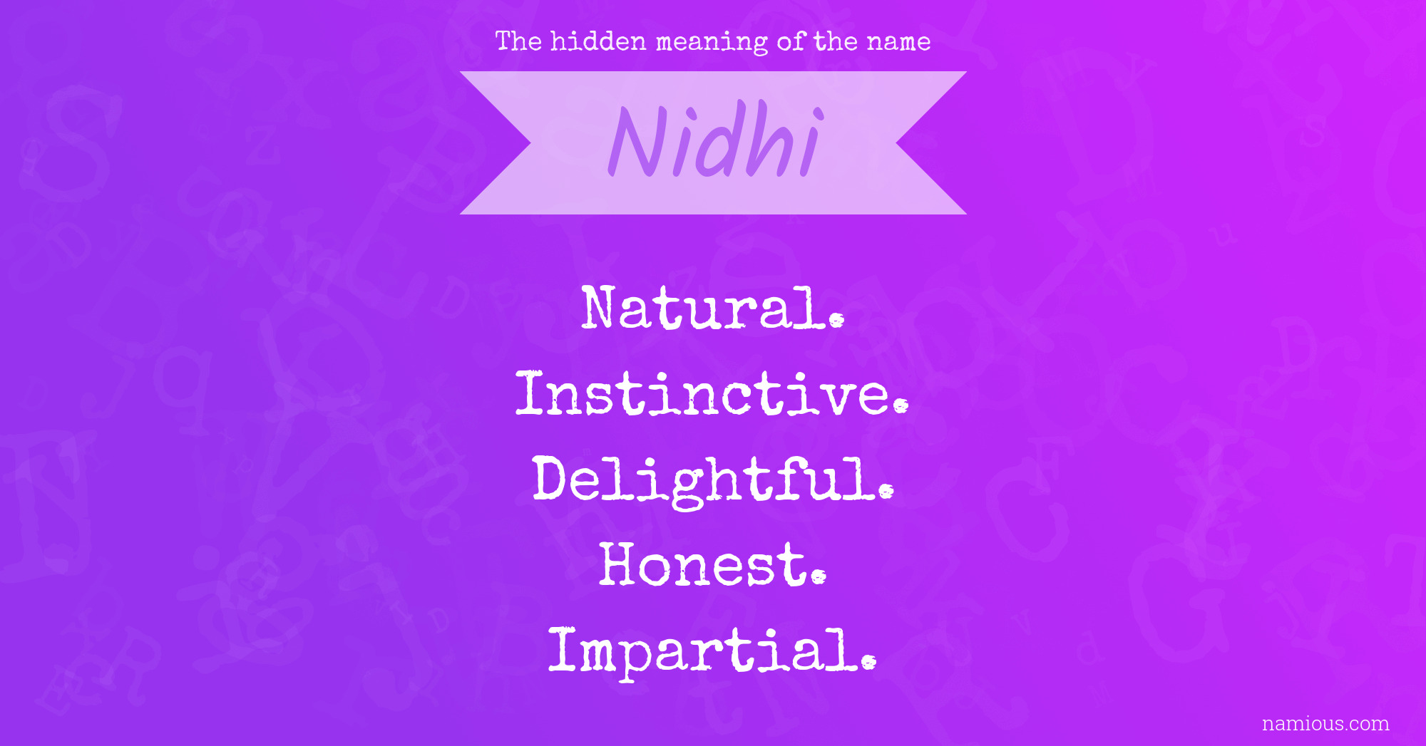 The hidden meaning of the name Nidhi