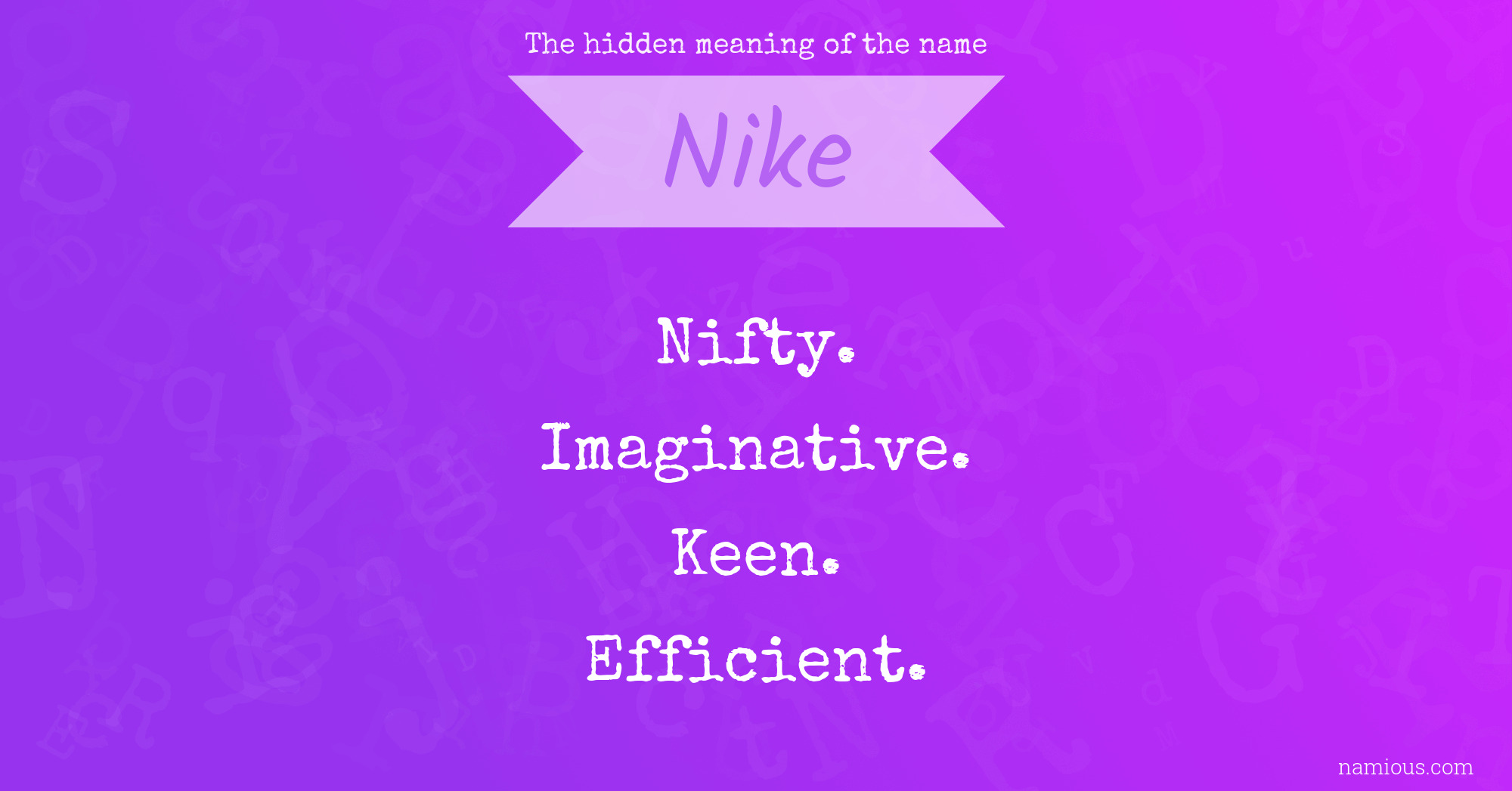 The hidden meaning of the name Nike