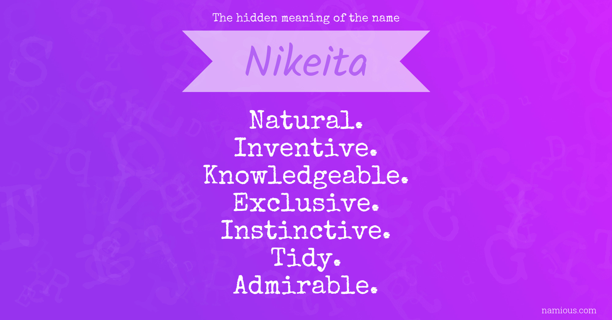 The hidden meaning of the name Nikeita