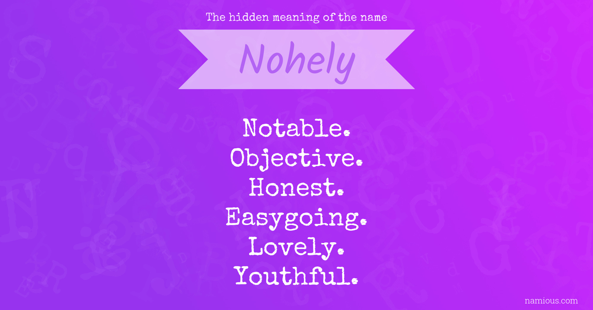 The hidden meaning of the name Nohely