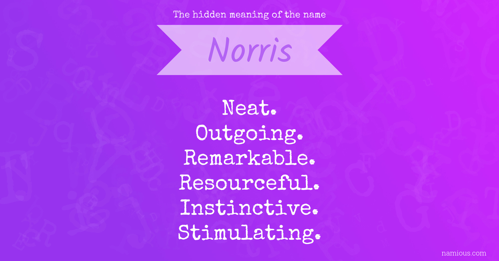 The hidden meaning of the name Norris