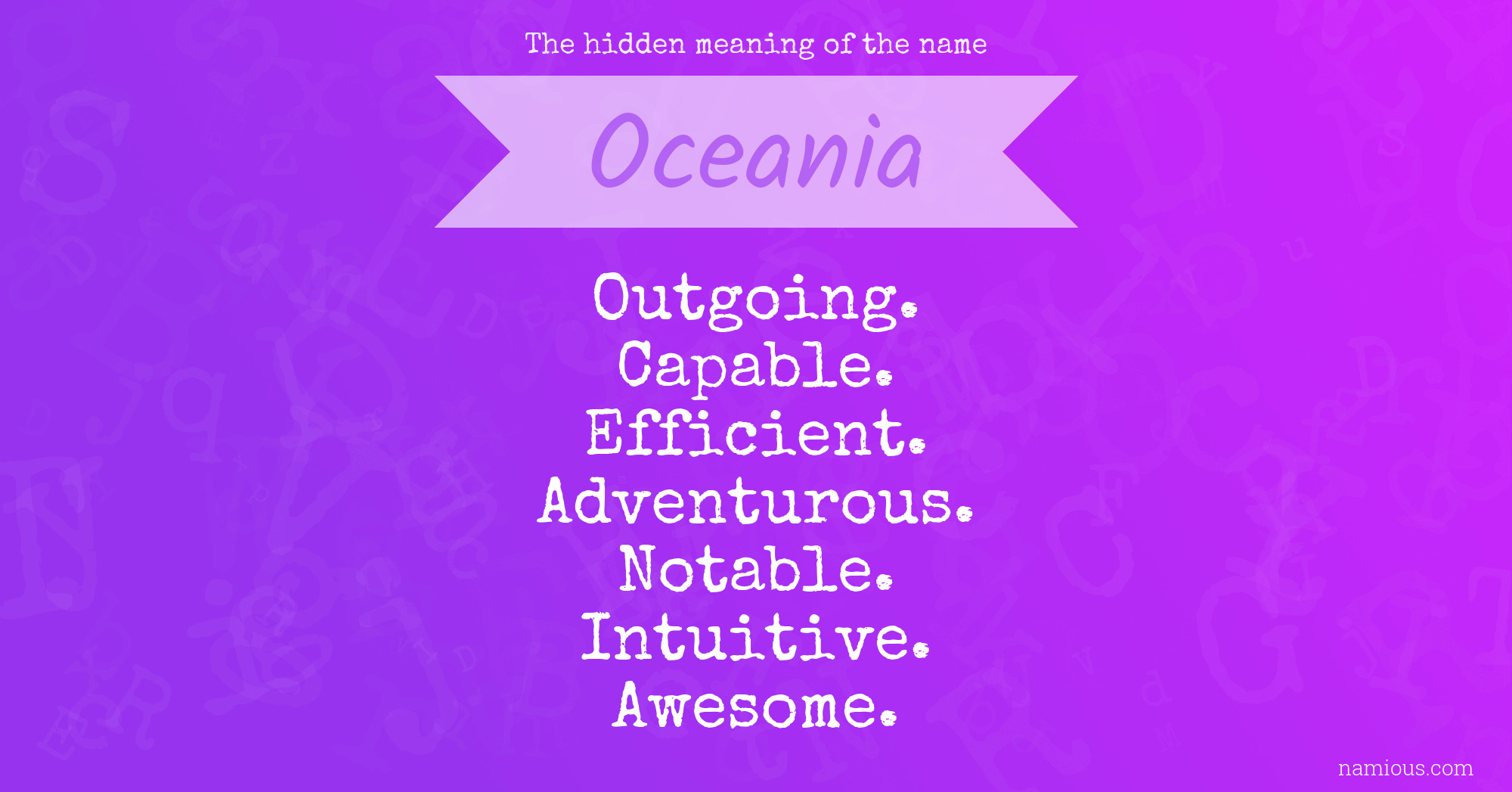 The hidden meaning of the name Oceania