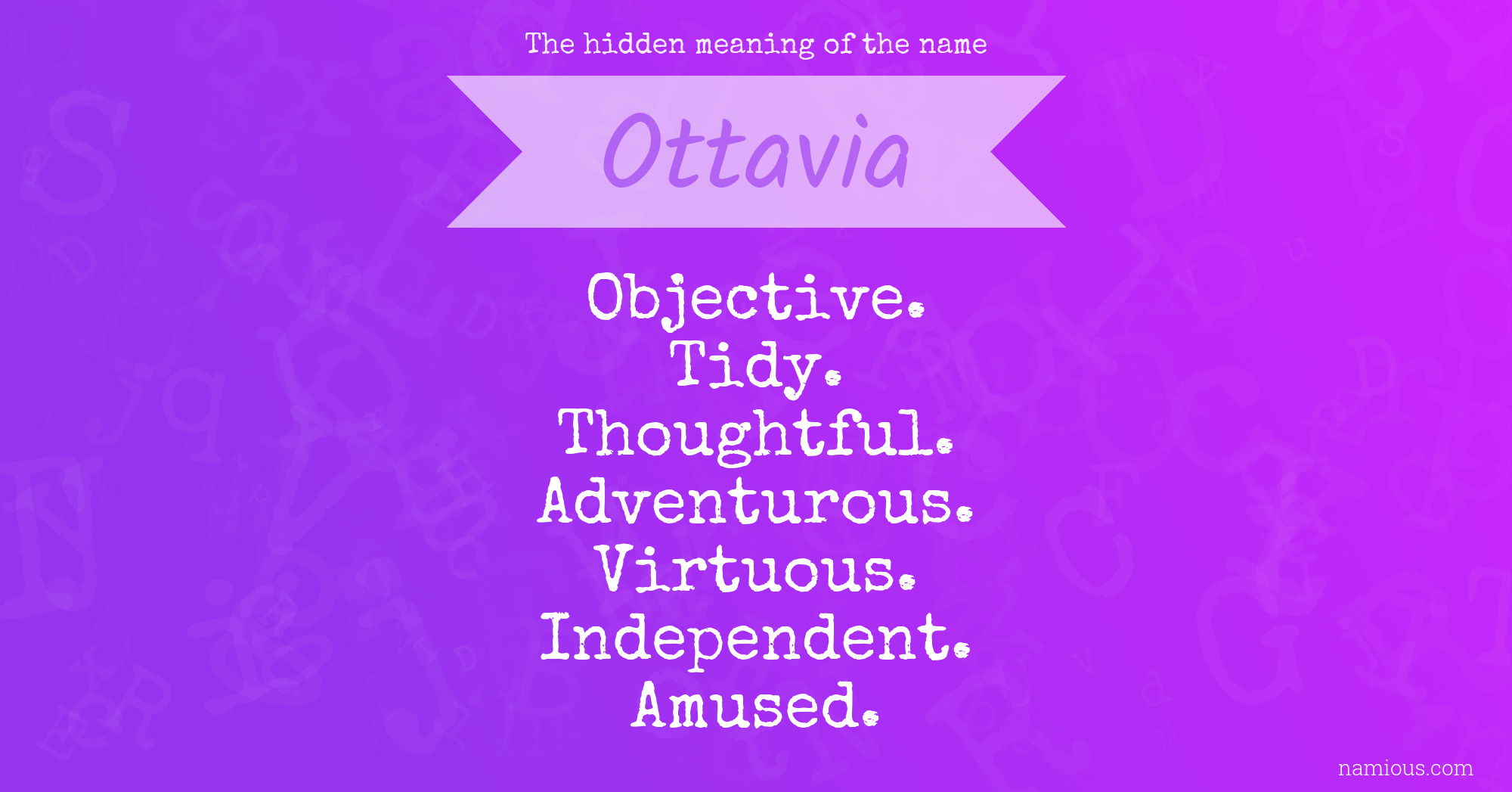 The hidden meaning of the name Ottavia