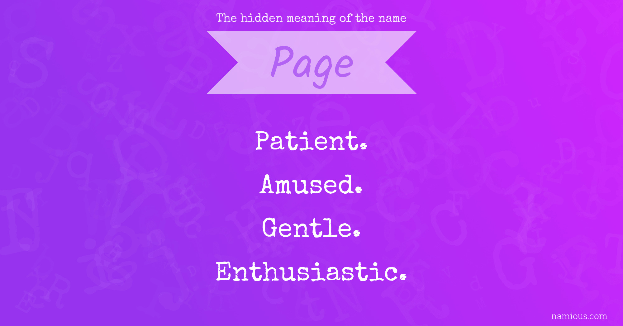 The hidden meaning of the name Page