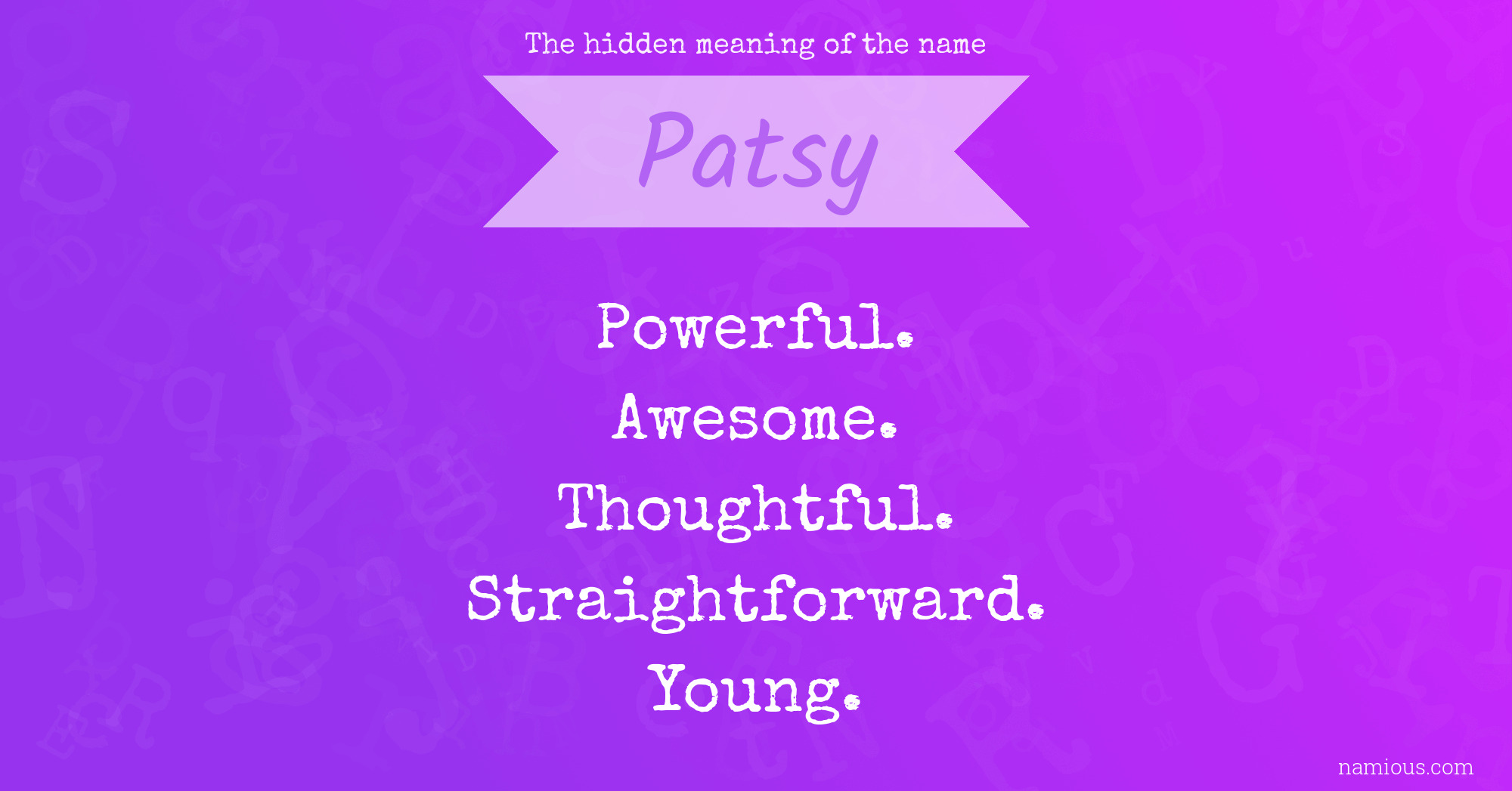 Meaning patsy Patsy Definitions