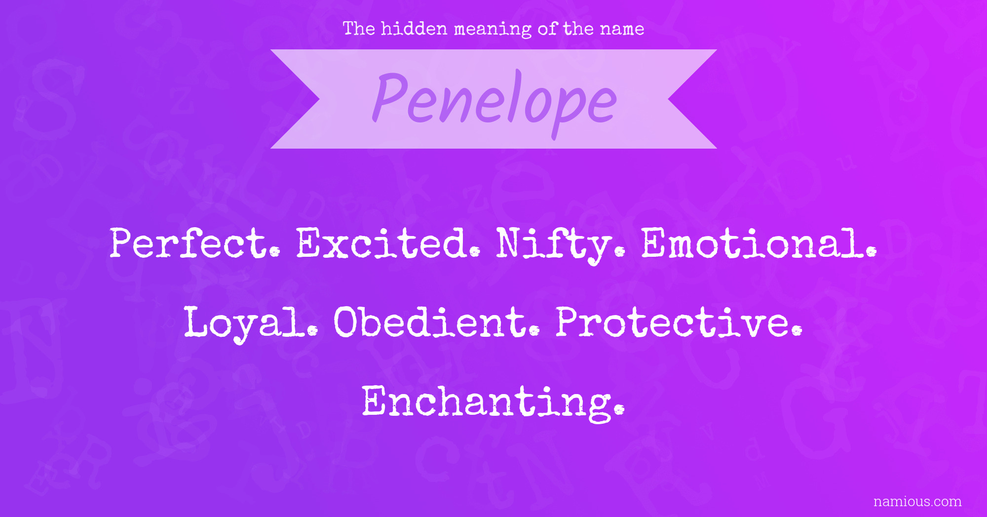The hidden meaning of the name Penelope
