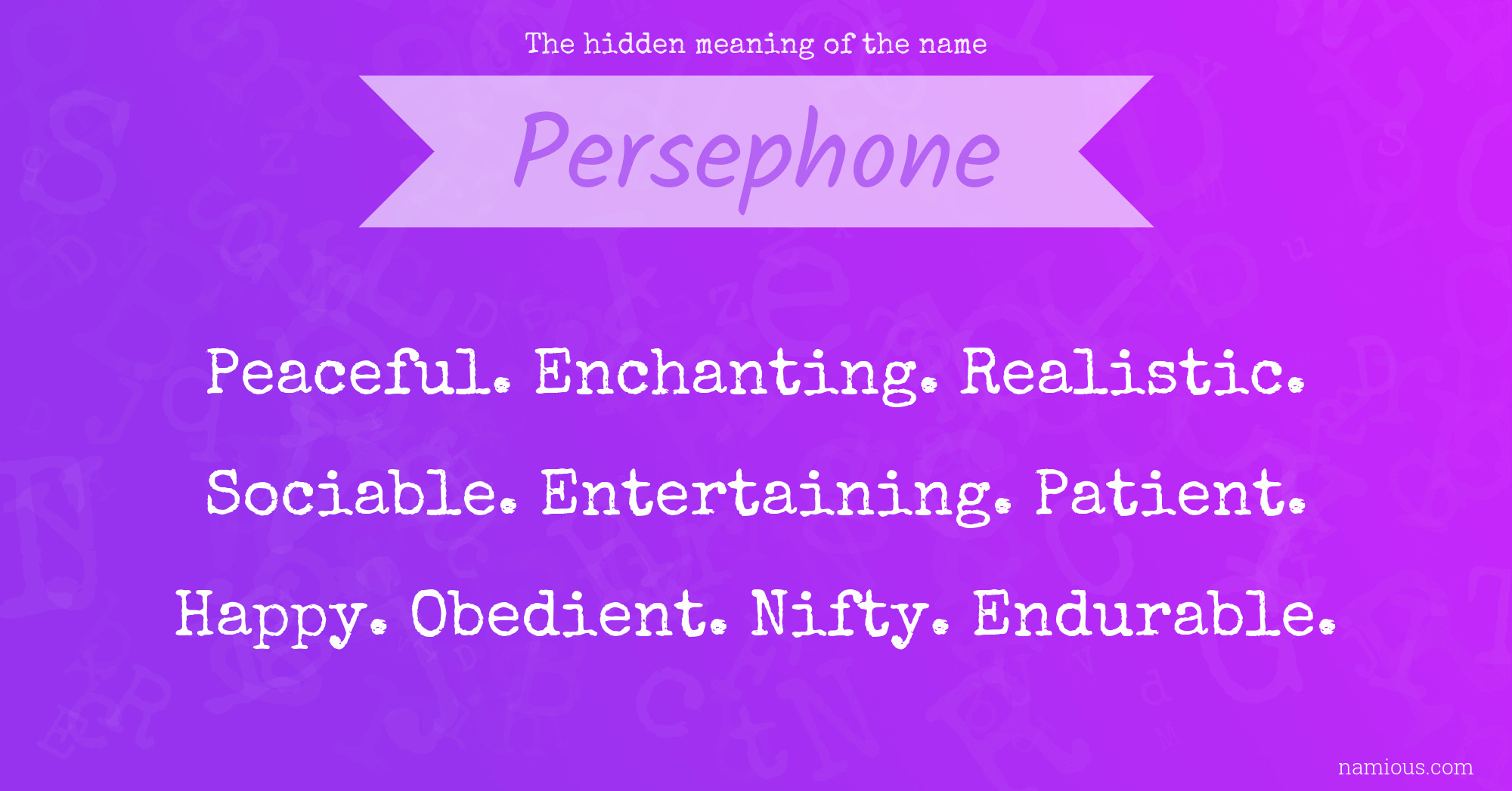 The hidden meaning of the name Persephone