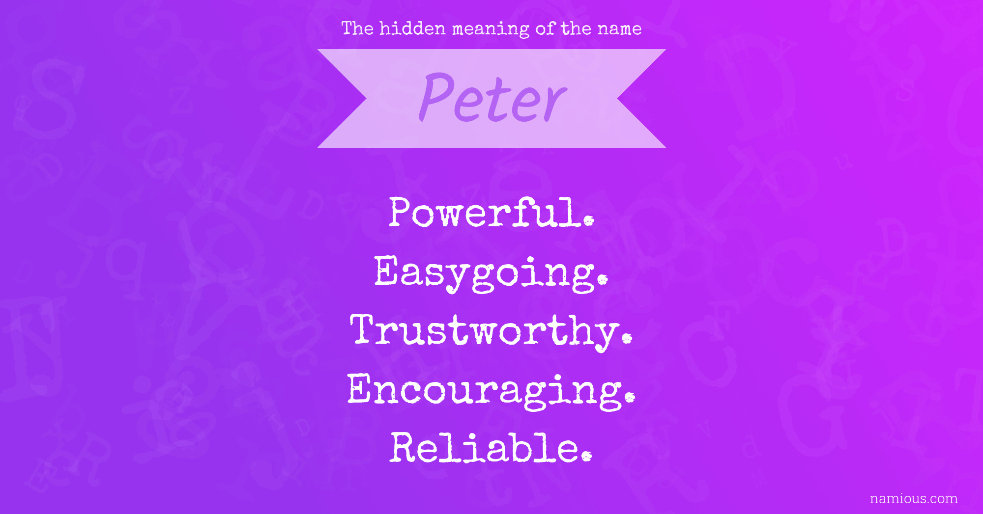 The hidden meaning of the name Peter