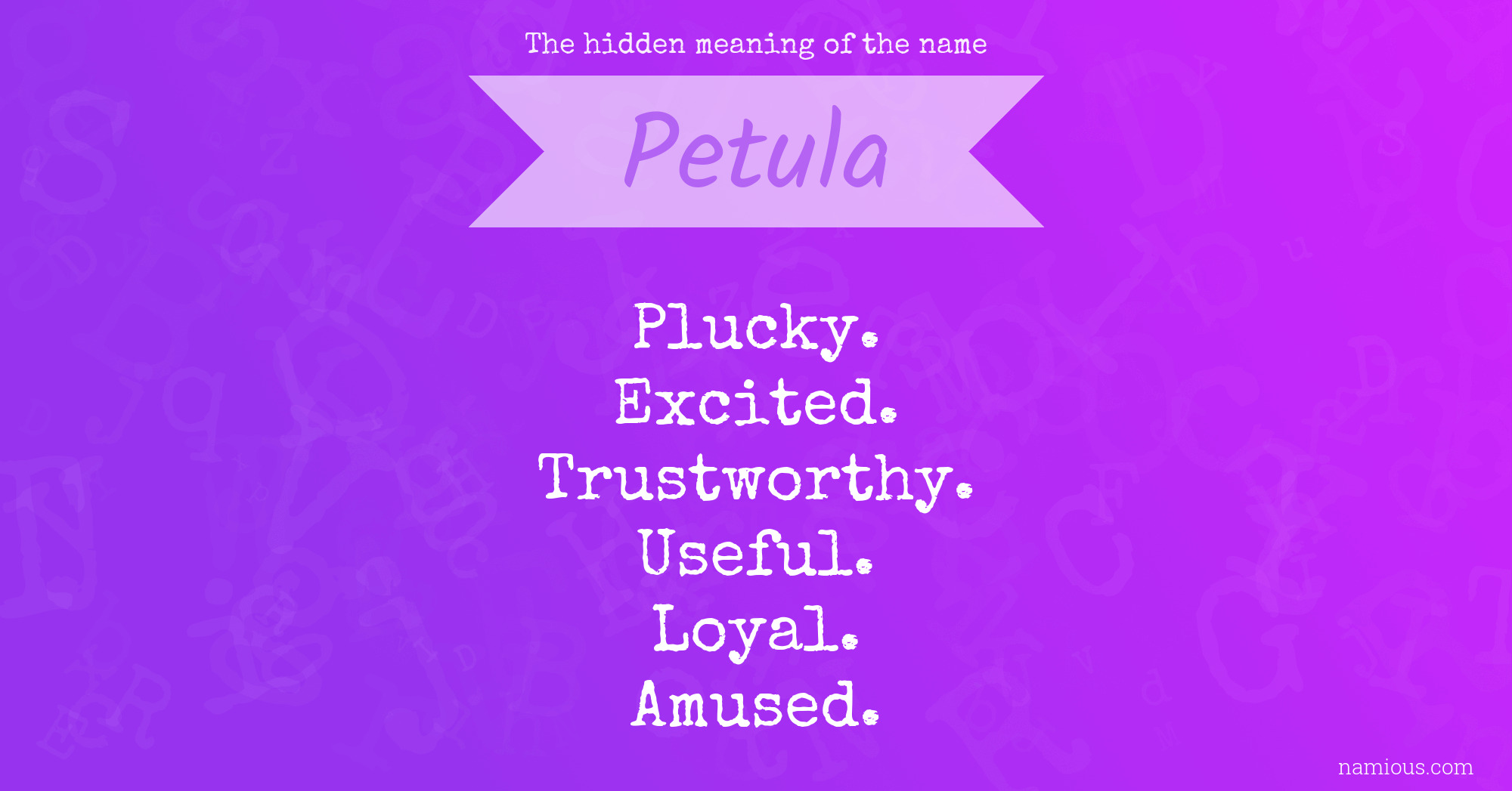 The hidden meaning of the name Petula