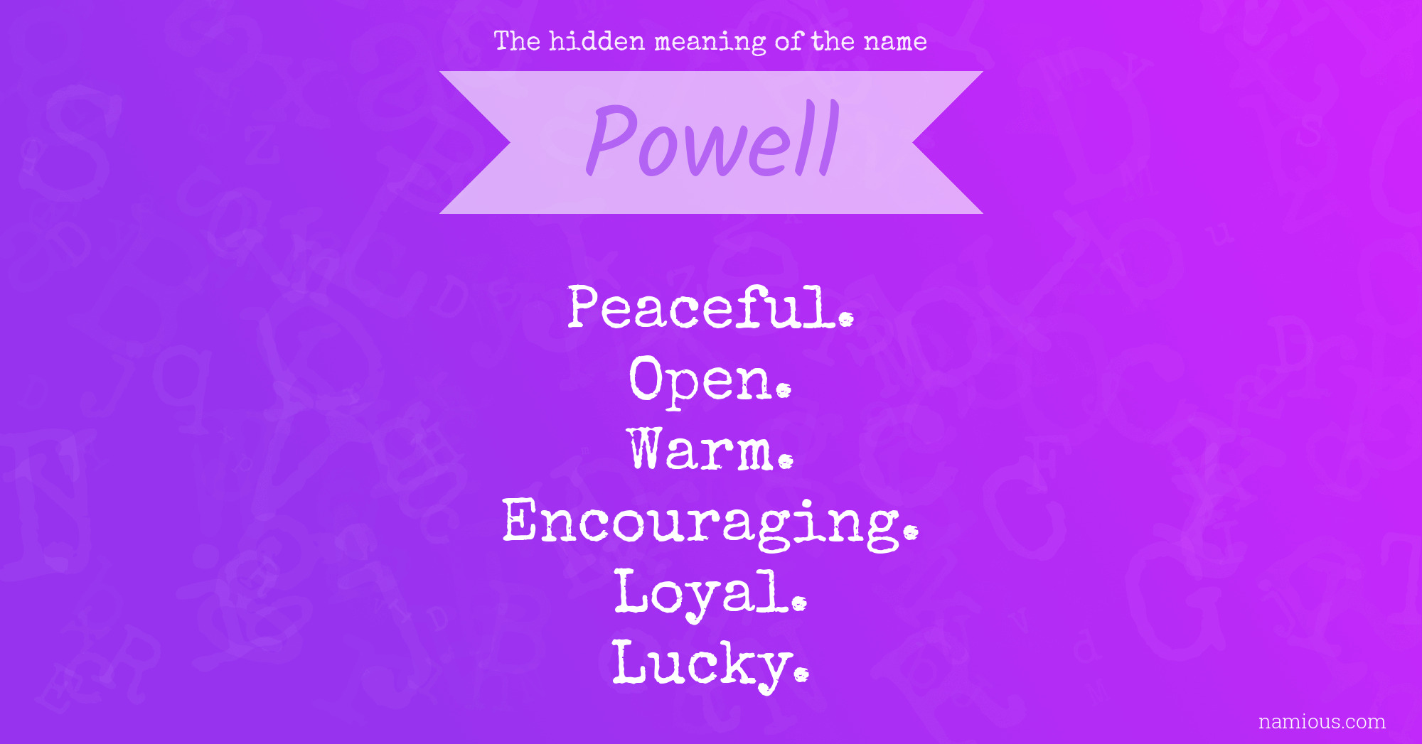 The hidden meaning of the name Powell