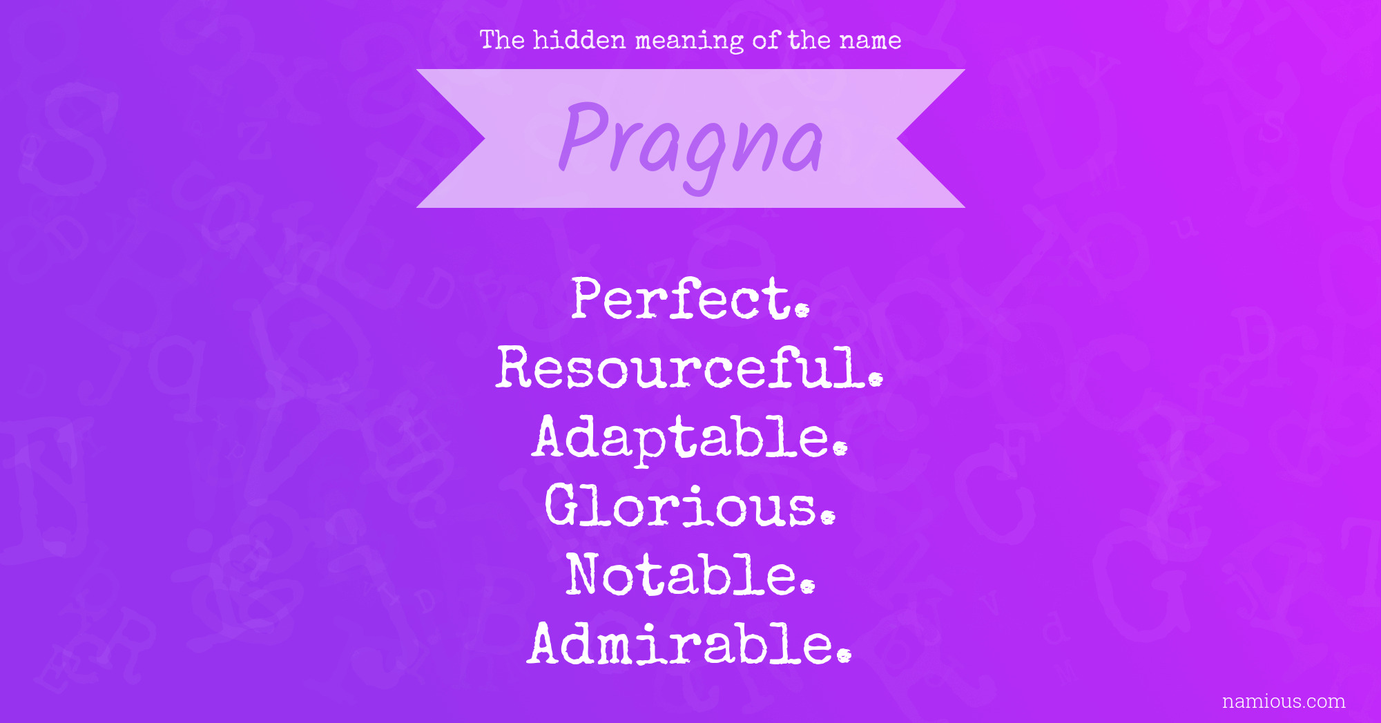 The hidden meaning of the name Pragna