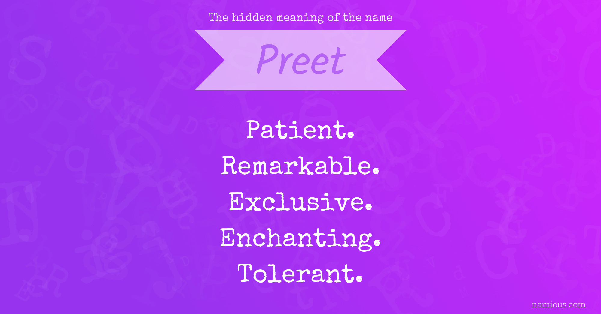 The hidden meaning of the name Preet