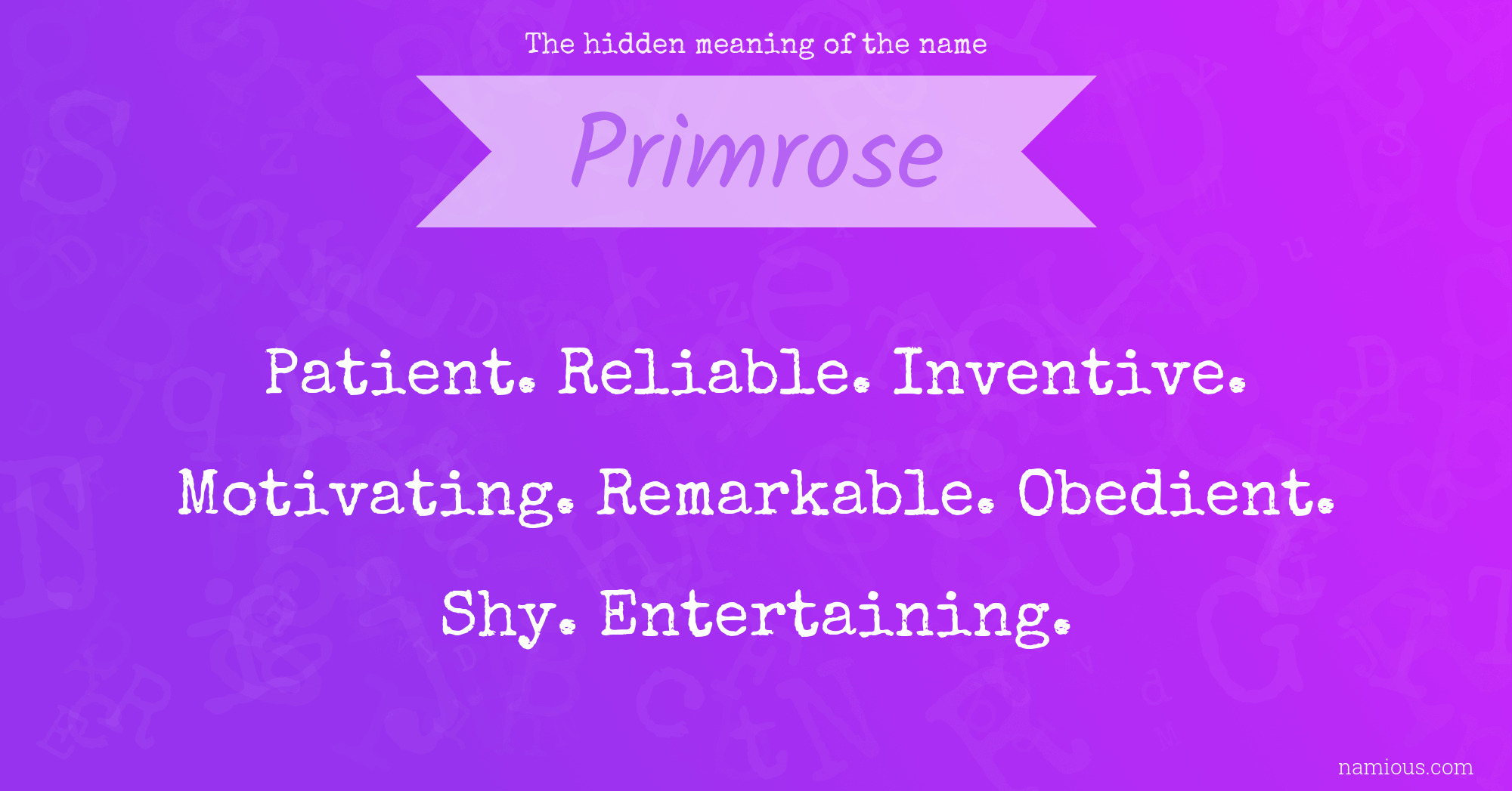 The hidden meaning of the name Primrose
