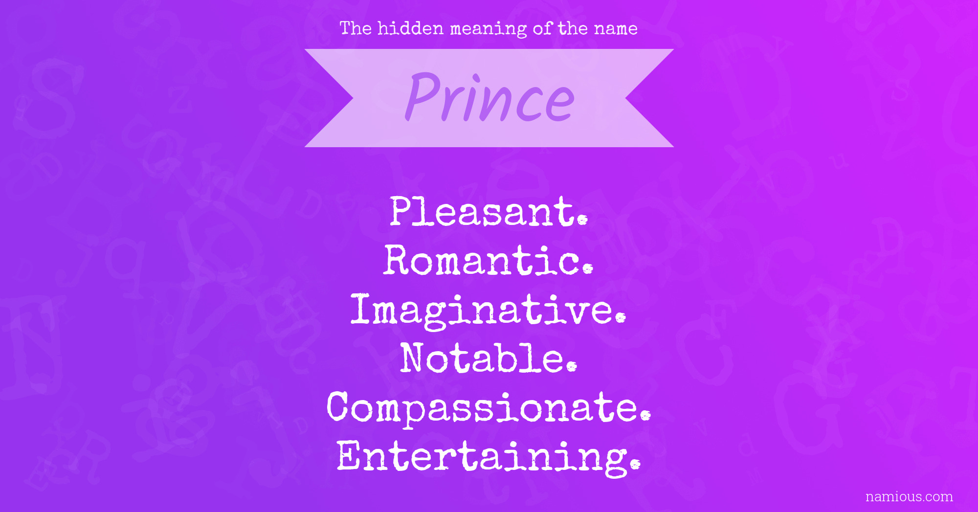 The hidden meaning of the name Prince