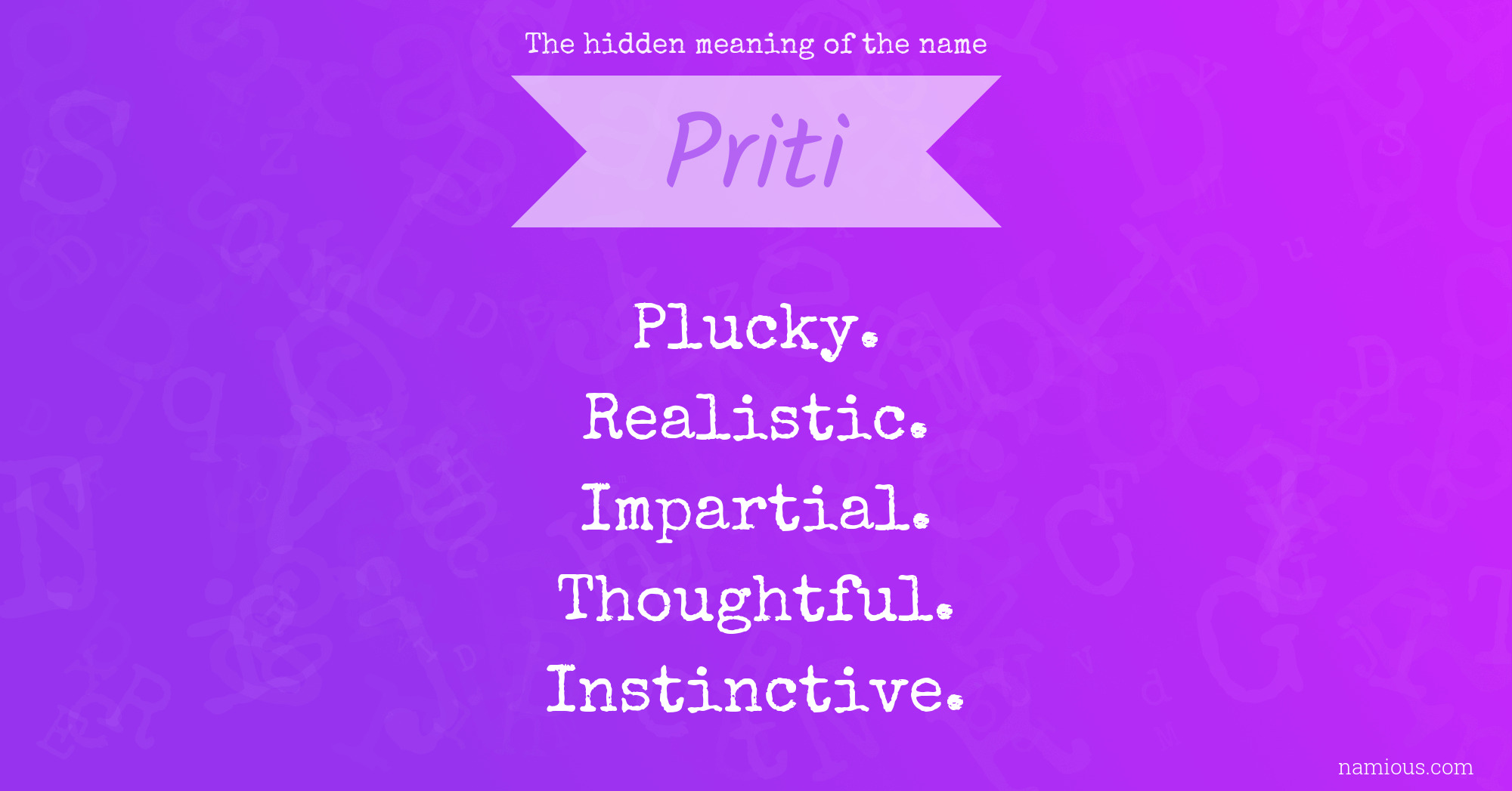 The hidden meaning of the name Priti