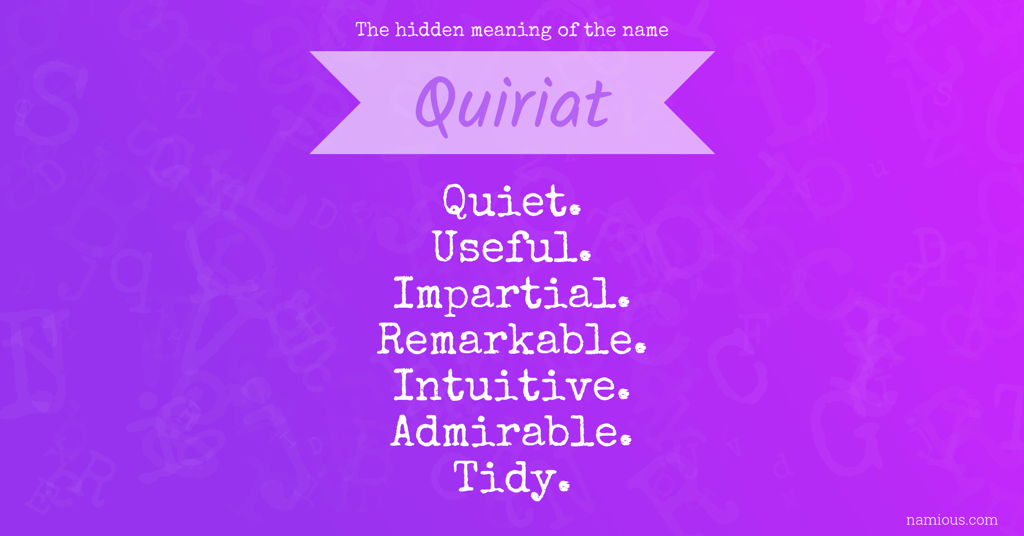 The hidden meaning of the name Quiriat