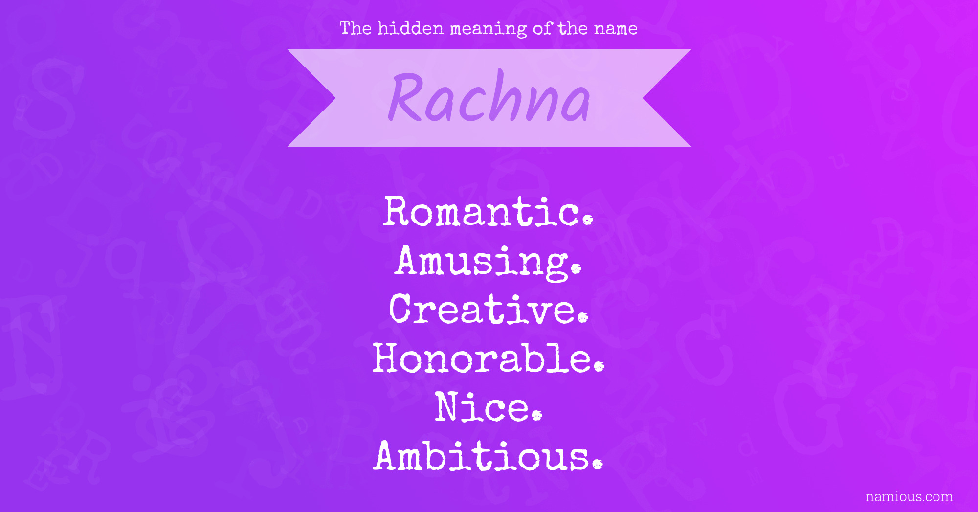 The hidden meaning of the name Rachna