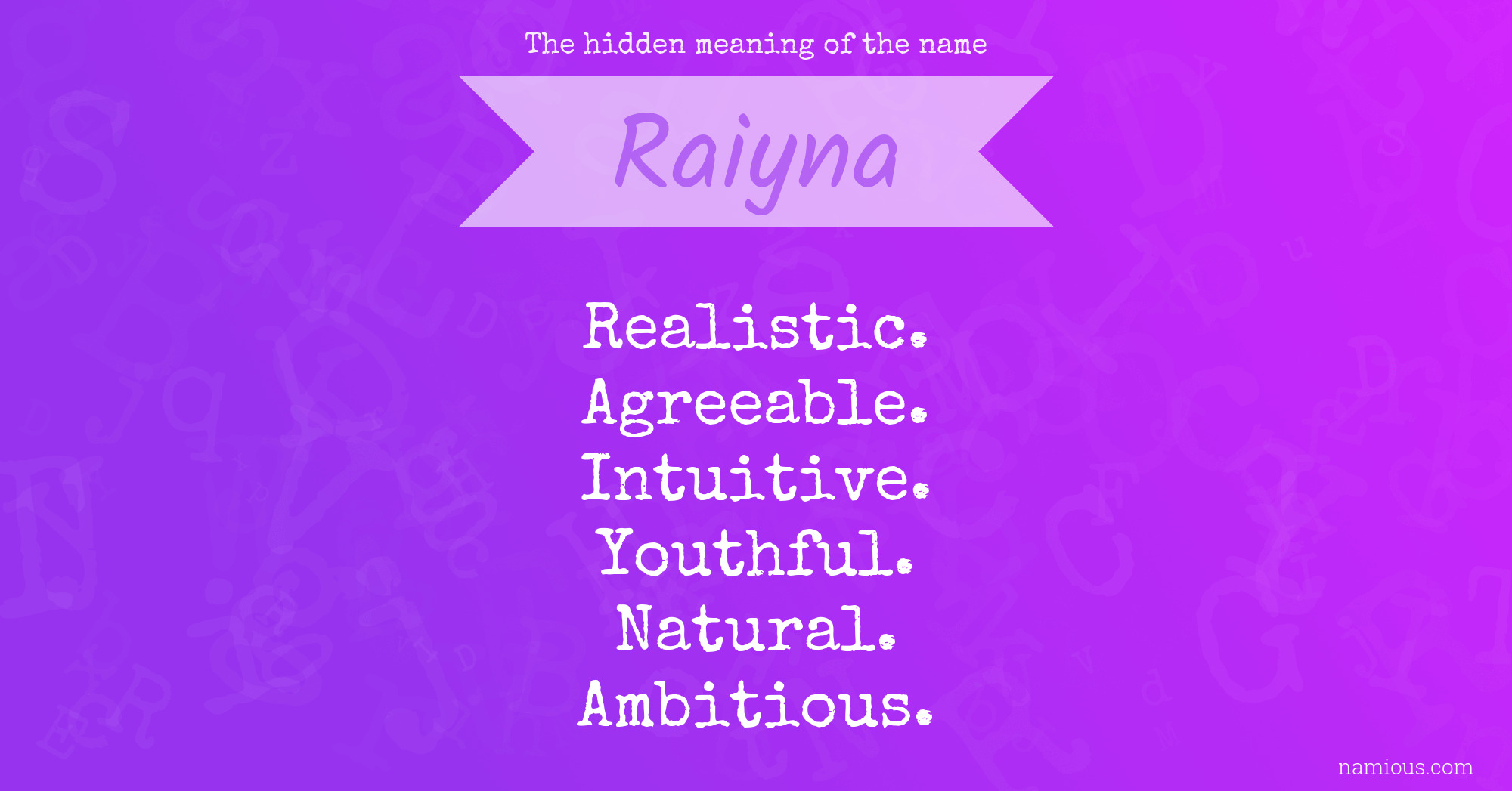 The hidden meaning of the name Raiyna