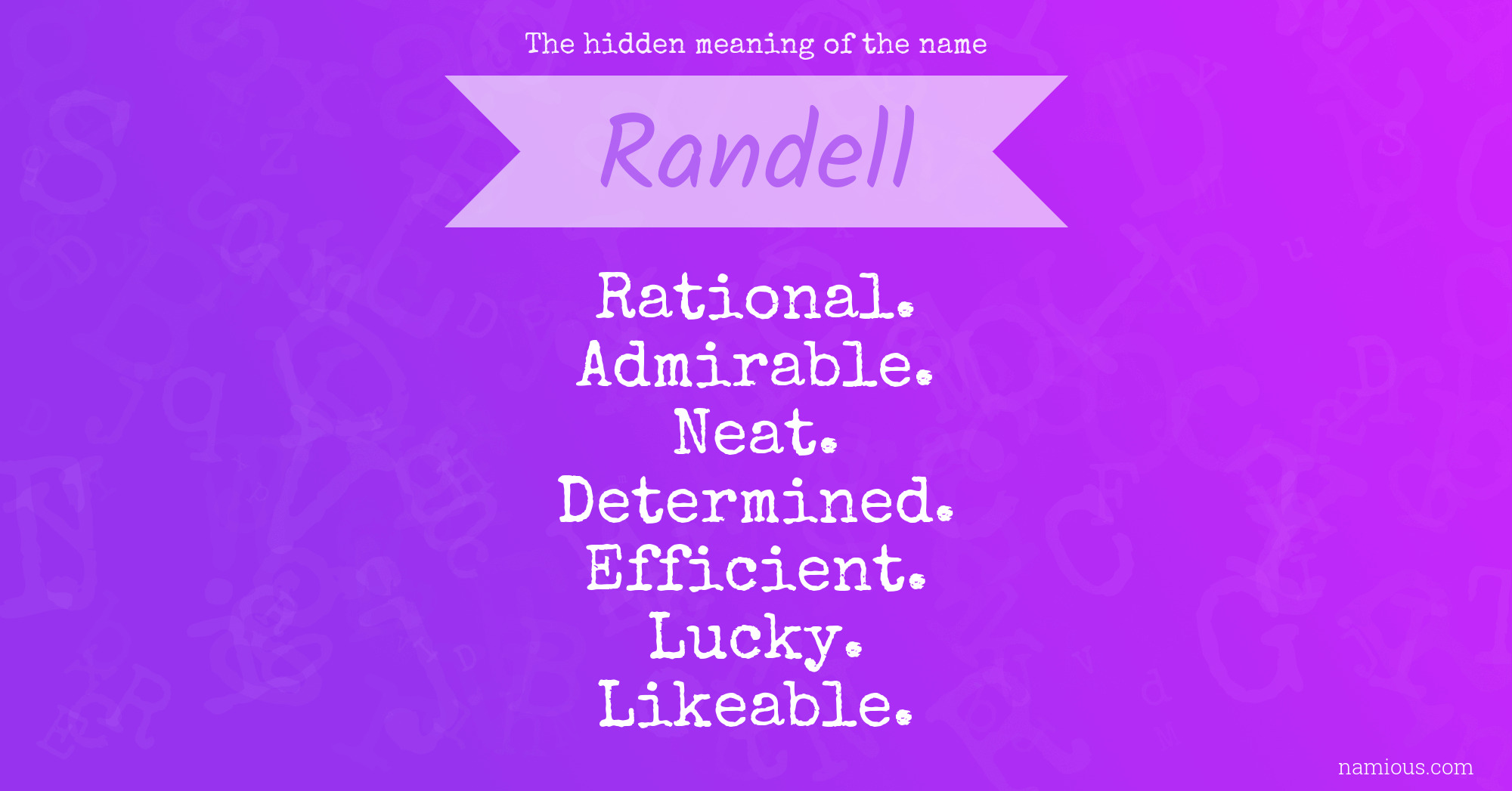 The hidden meaning of the name Randell