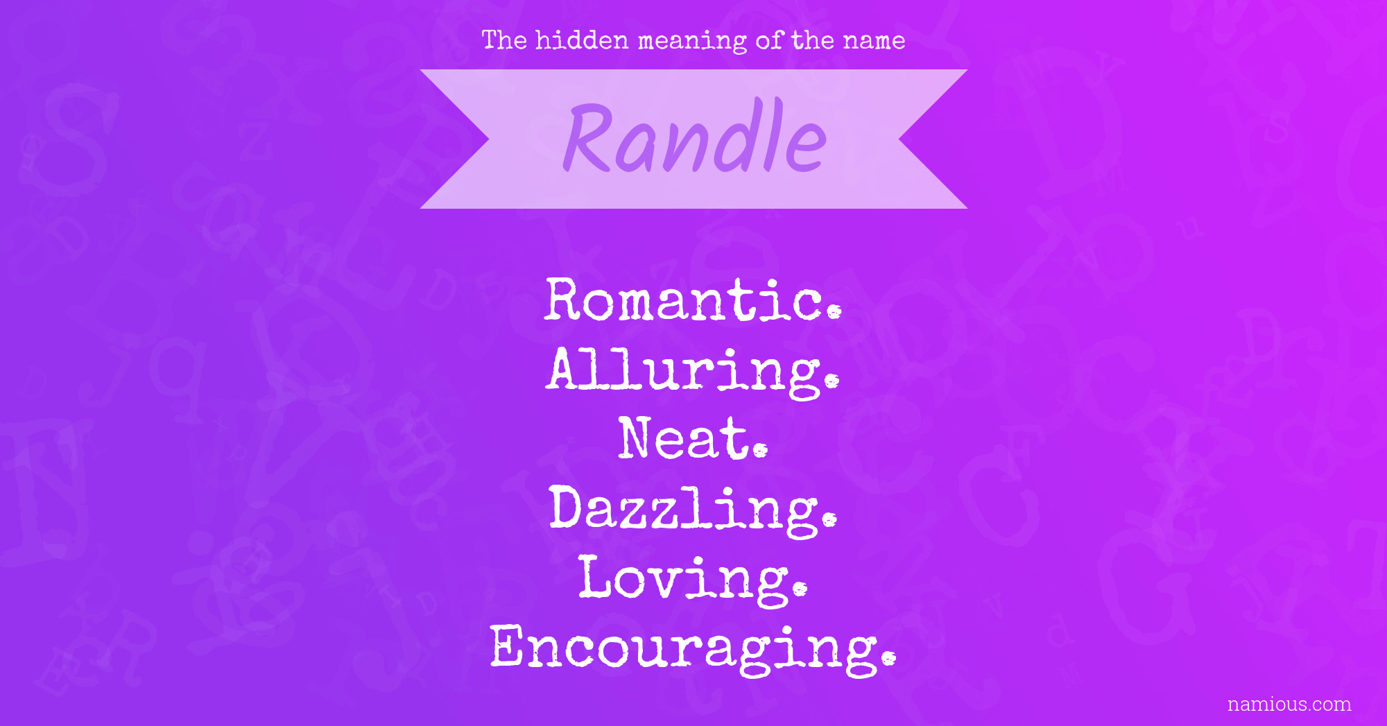The hidden meaning of the name Randle