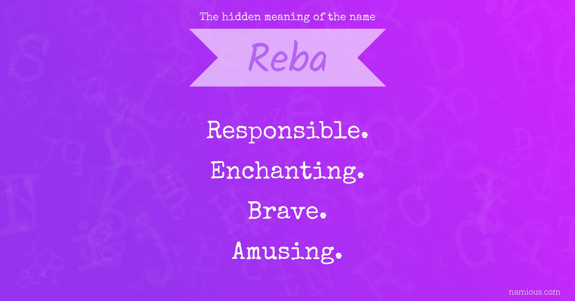 The hidden meaning of the name Reba