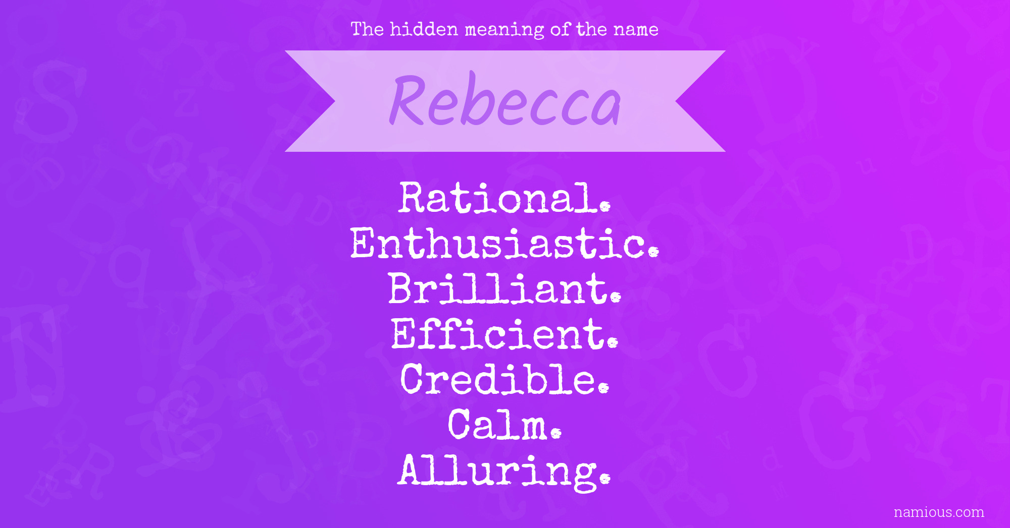 The hidden meaning of the name Rebecca