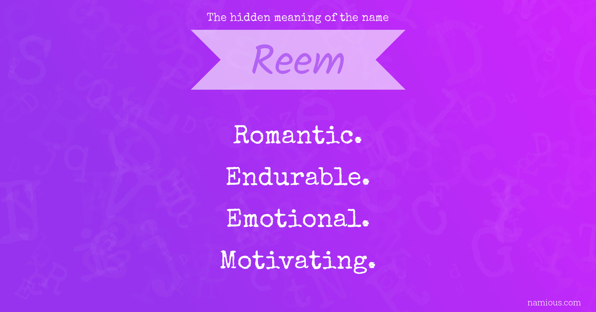 The hidden meaning of the name Reem