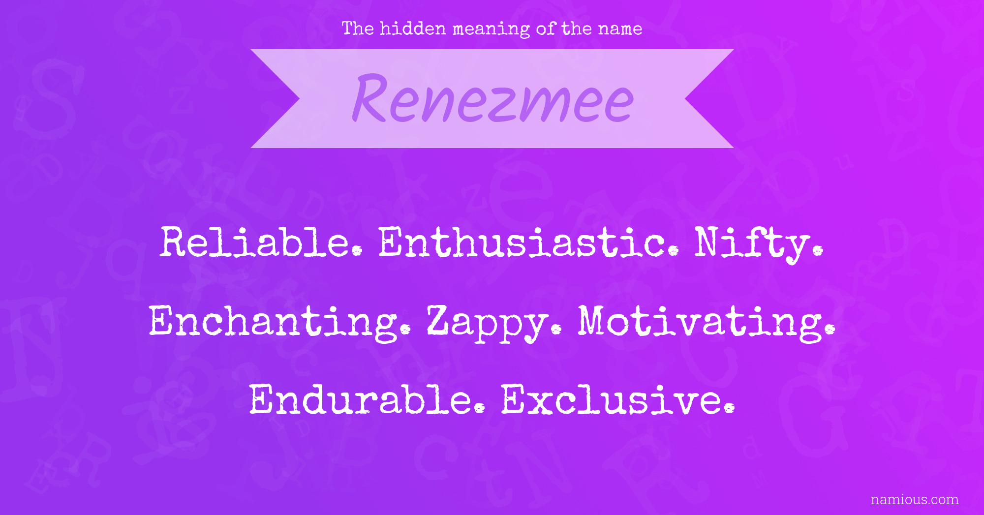 The hidden meaning of the name Renezmee