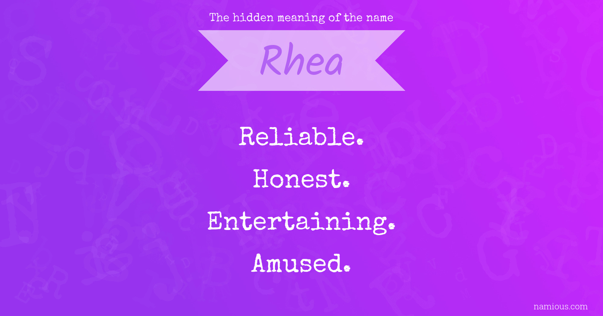 The hidden meaning of the name Rhea