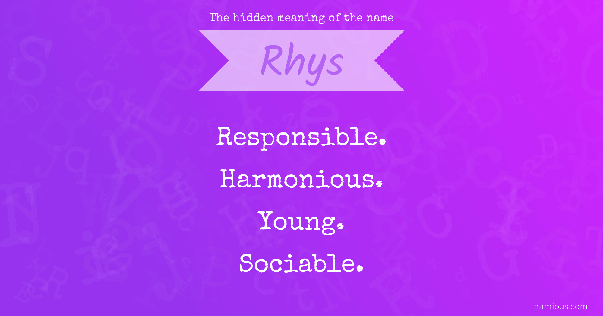 The hidden meaning of the name Rhys