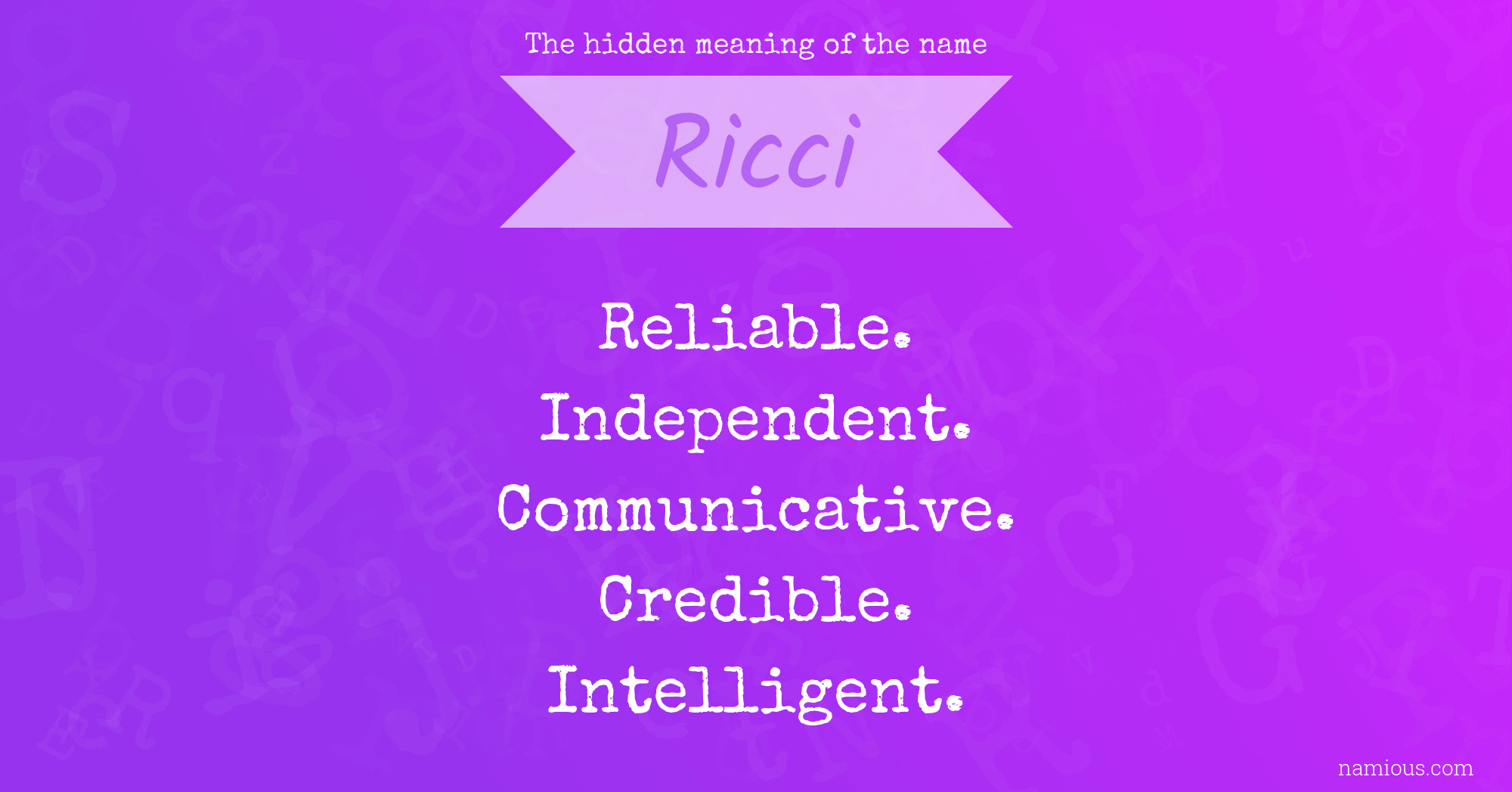 The hidden meaning of the name Ricci