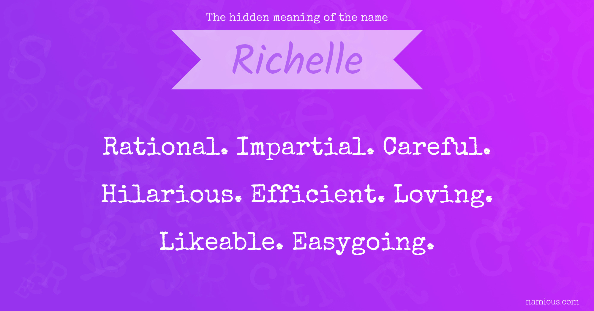 The hidden meaning of the name Richelle
