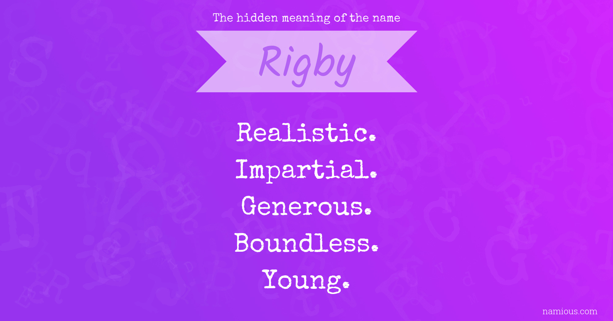 The hidden meaning of the name Rigby