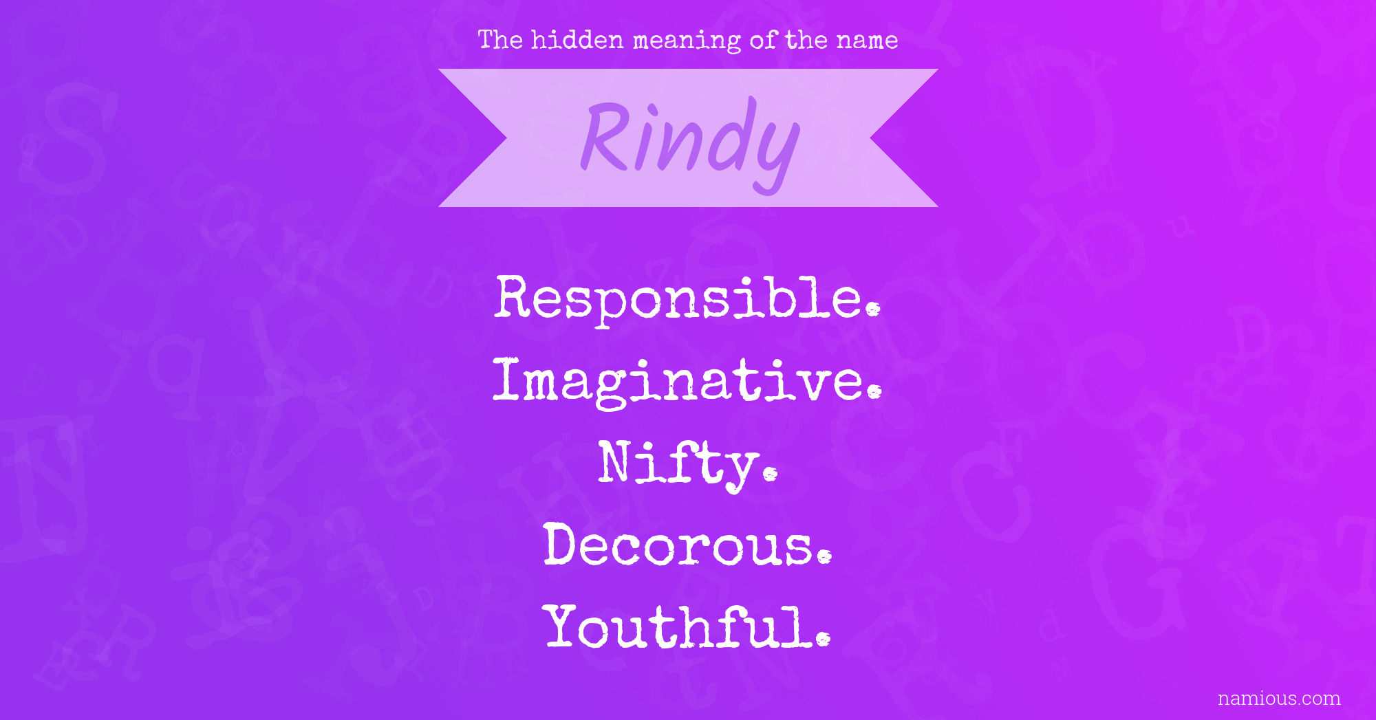 The hidden meaning of the name Rindy