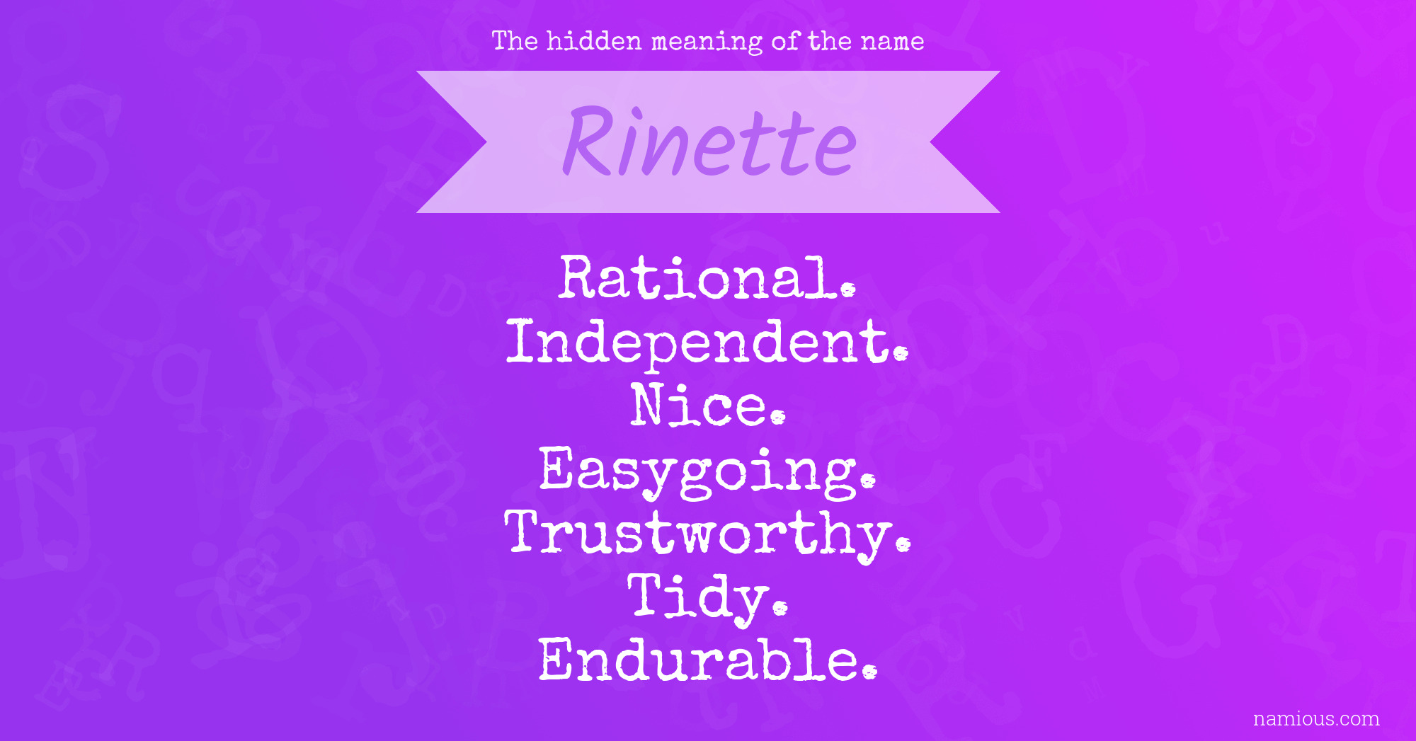 The hidden meaning of the name Rinette