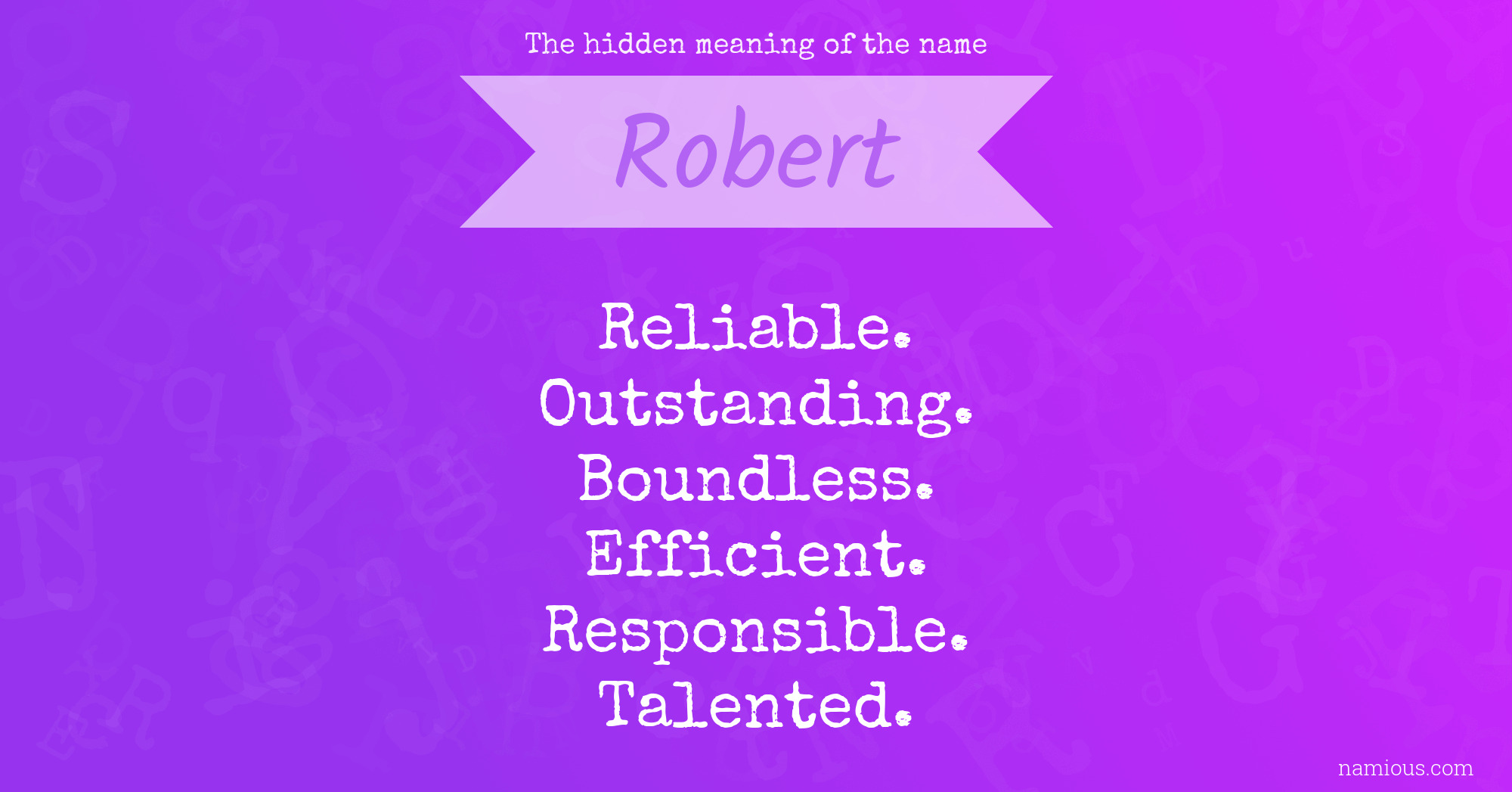 The hidden meaning of the name Robert
