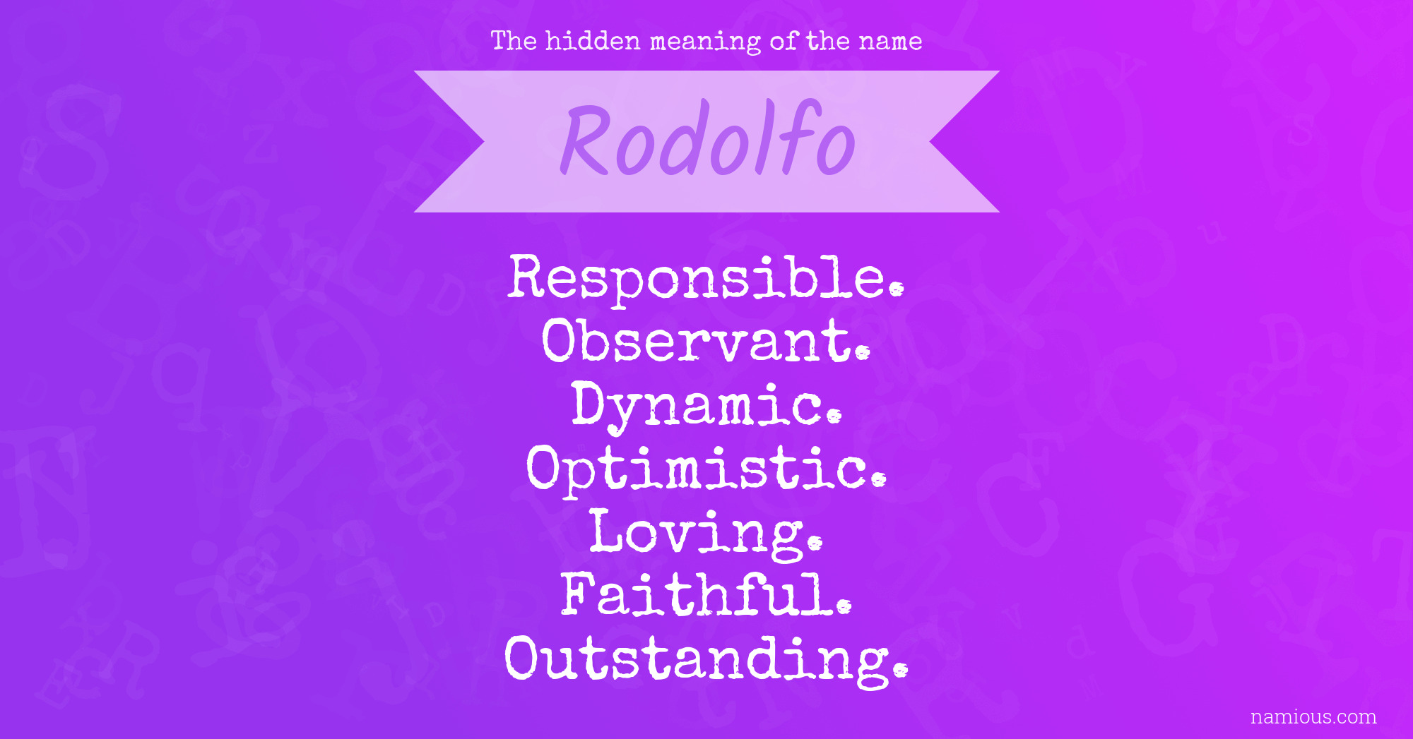 The hidden meaning of the name Rodolfo