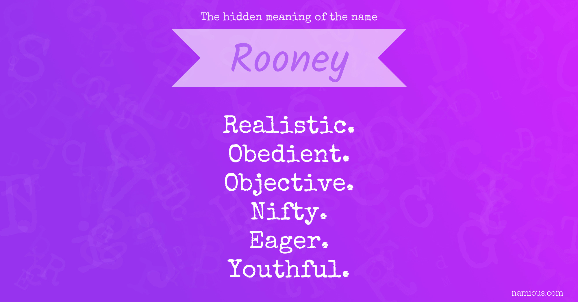 The hidden meaning of the name Rooney
