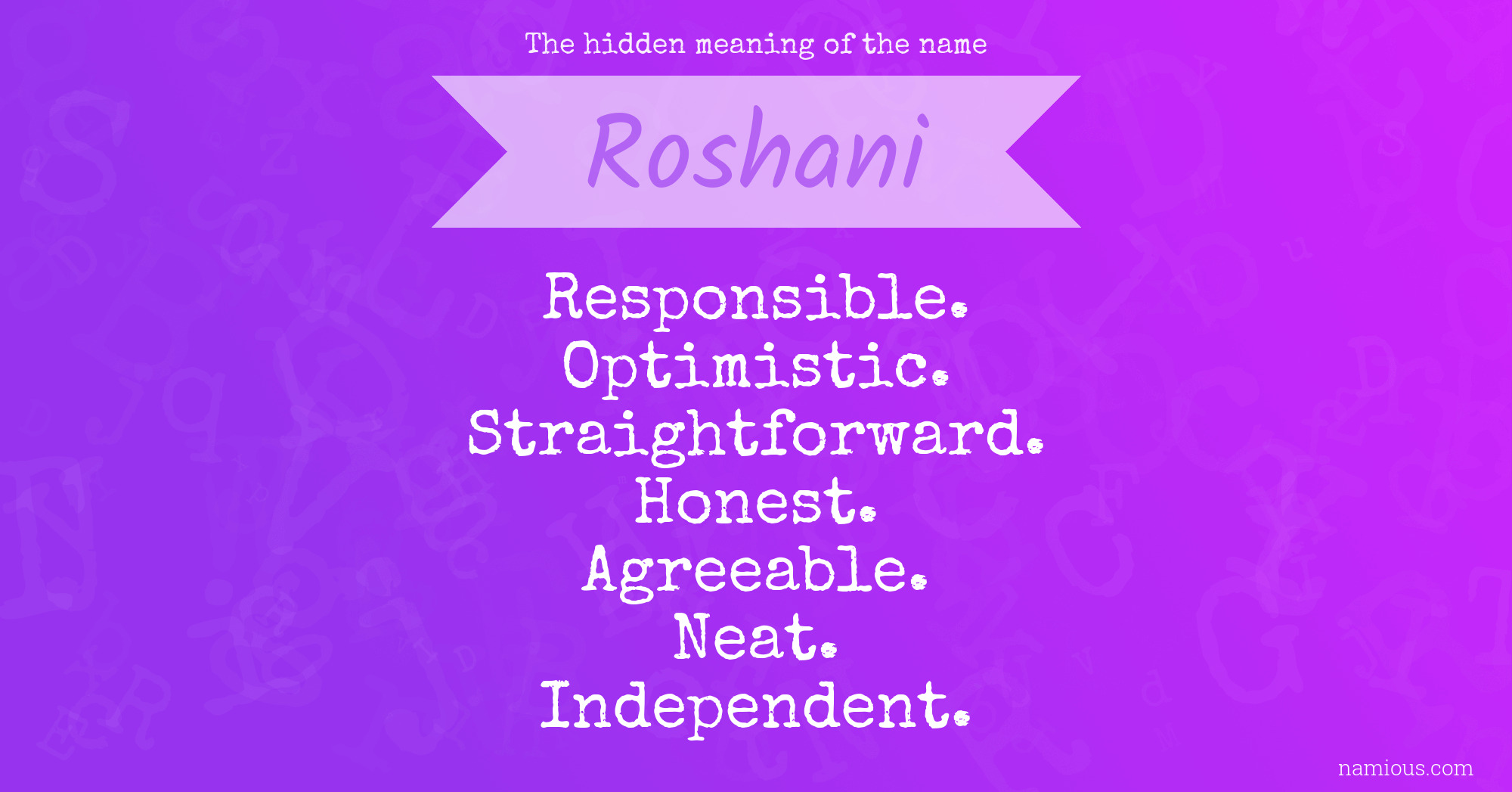 The hidden meaning of the name Roshani