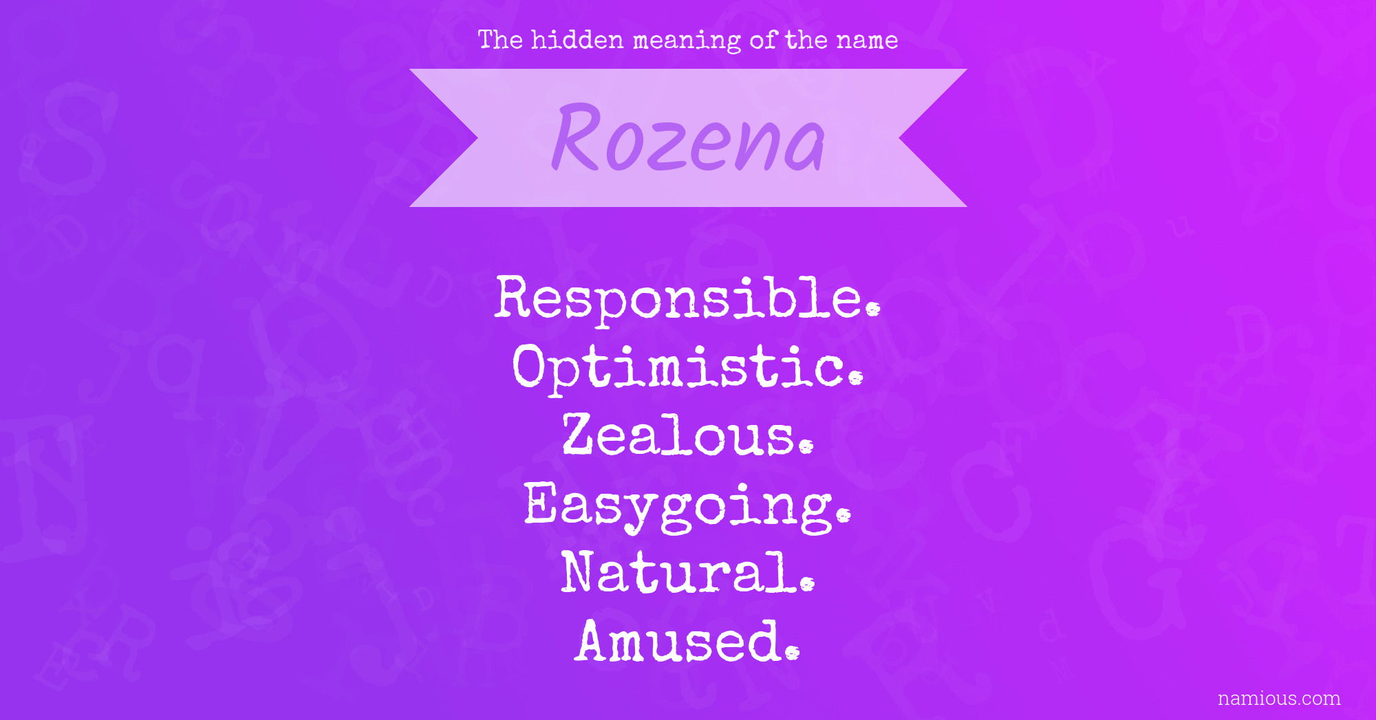 The hidden meaning of the name Rozena