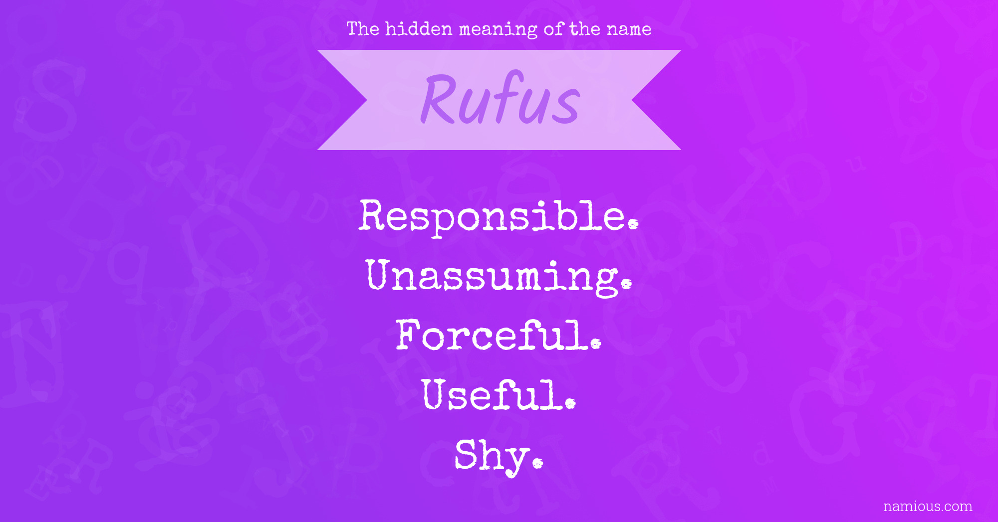 The hidden meaning of the name Rufus