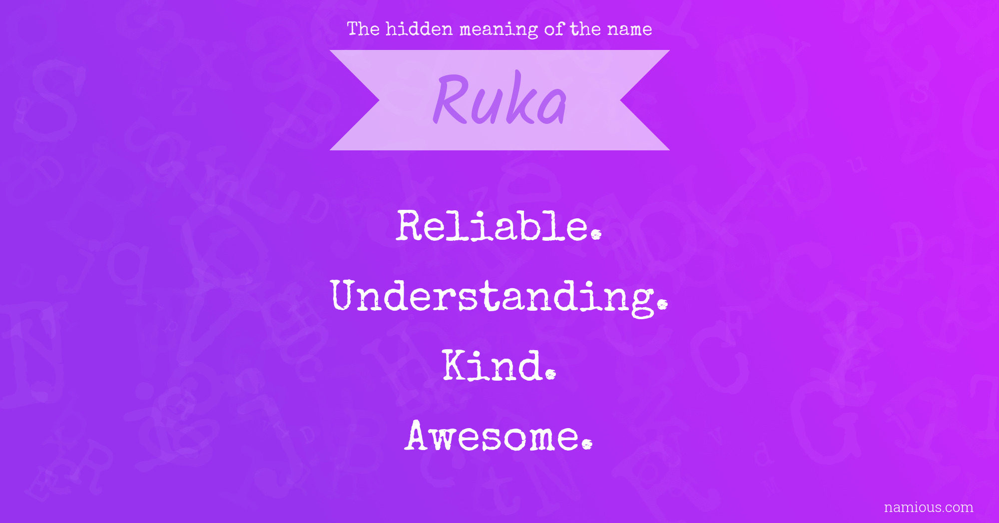 The hidden meaning of the name Ruka