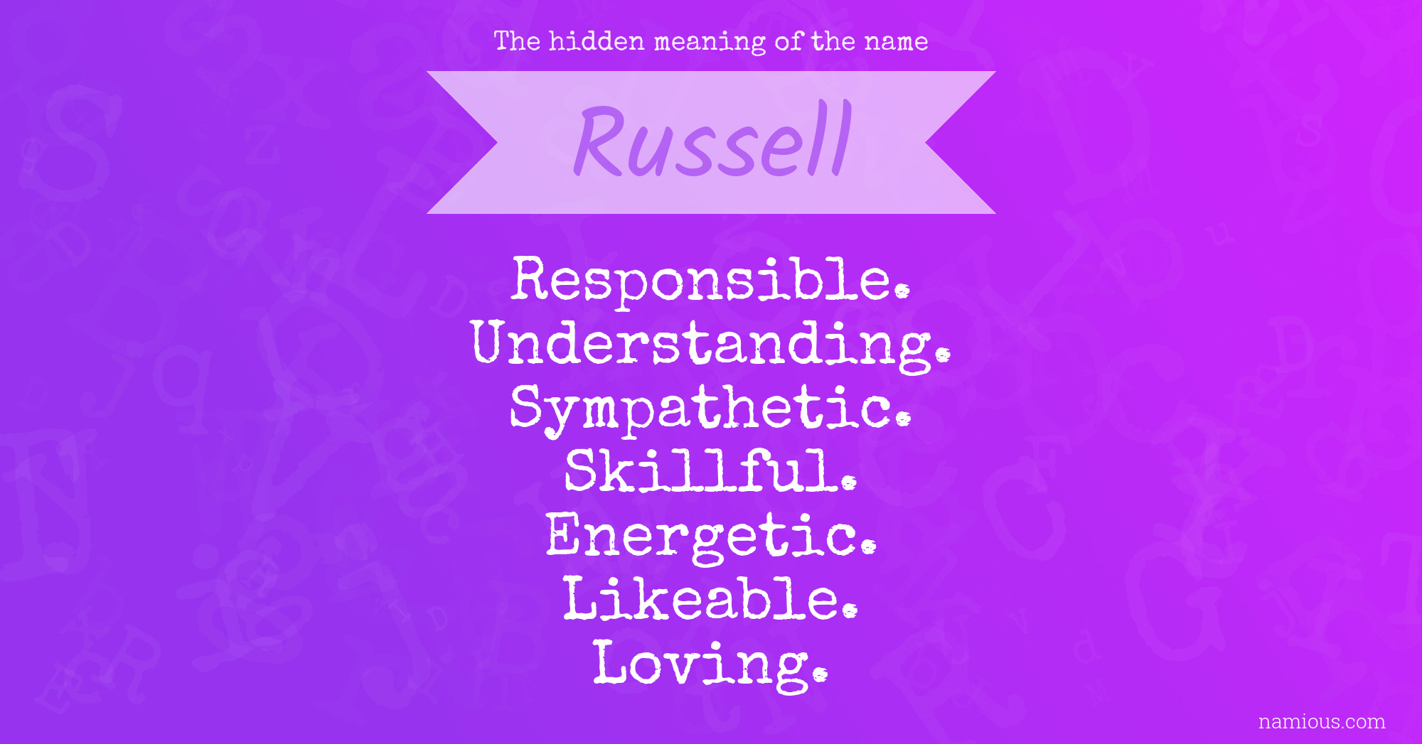 The hidden meaning of the name Russell