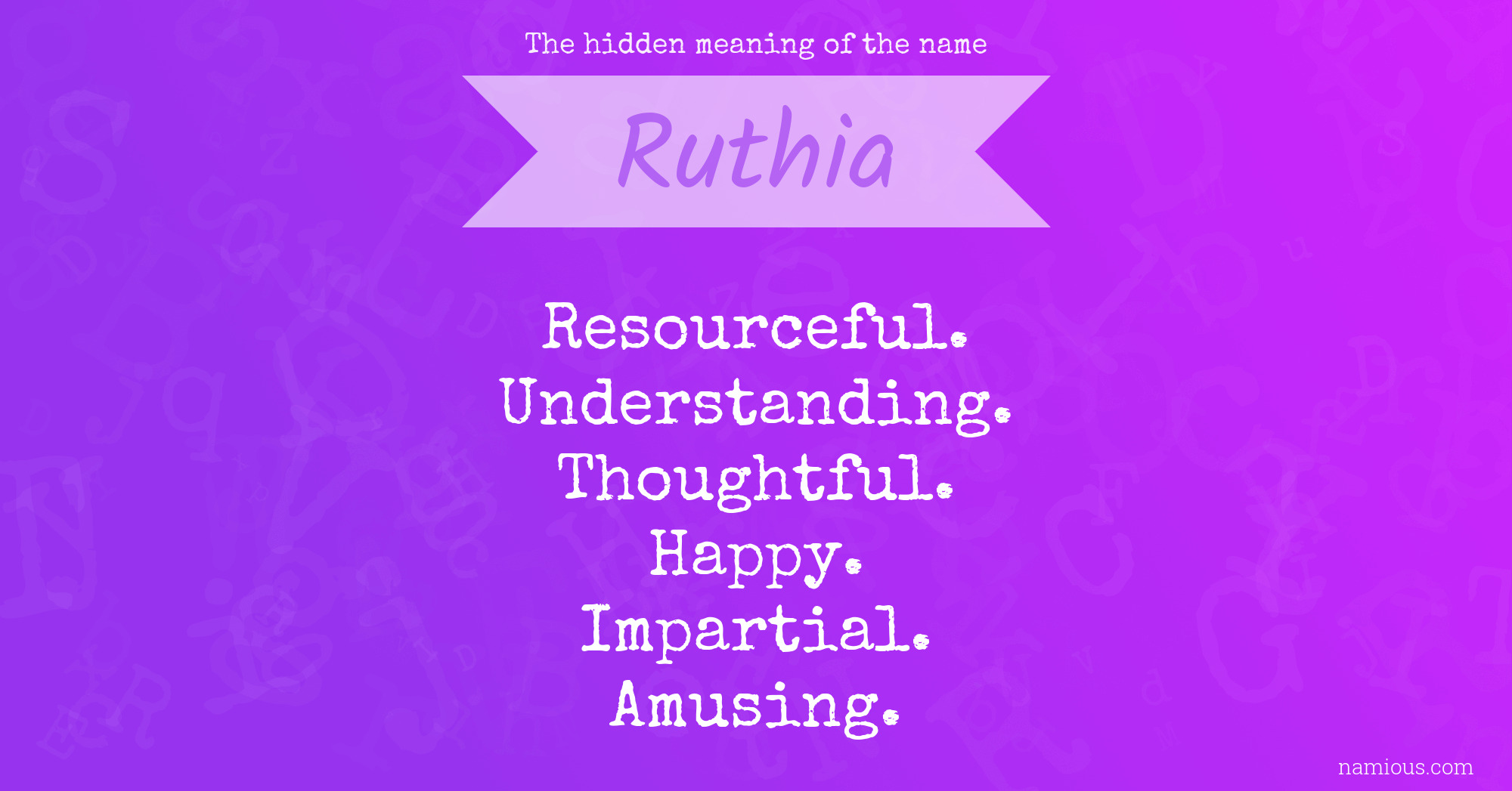 The hidden meaning of the name Ruthia