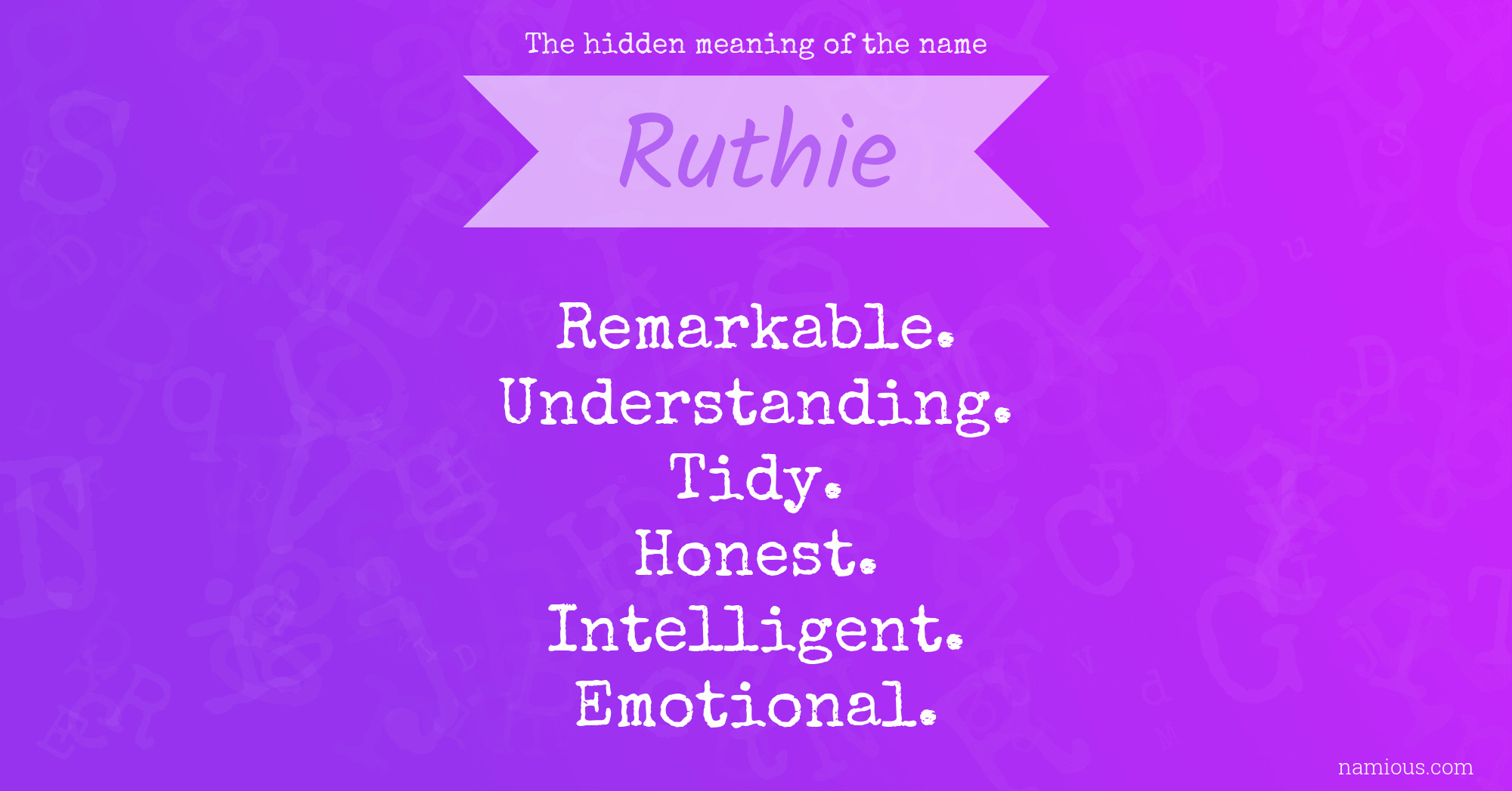 The hidden meaning of the name Ruthie