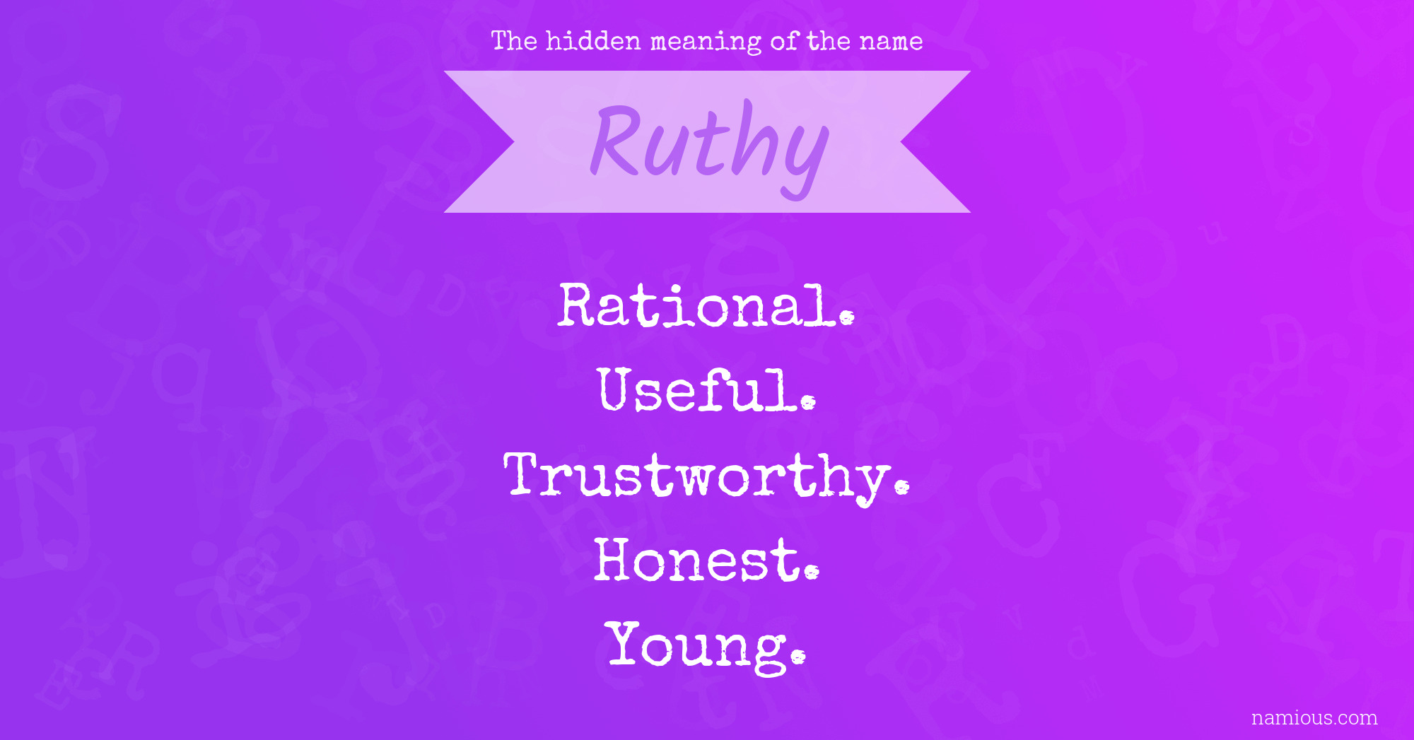 The hidden meaning of the name Ruthy