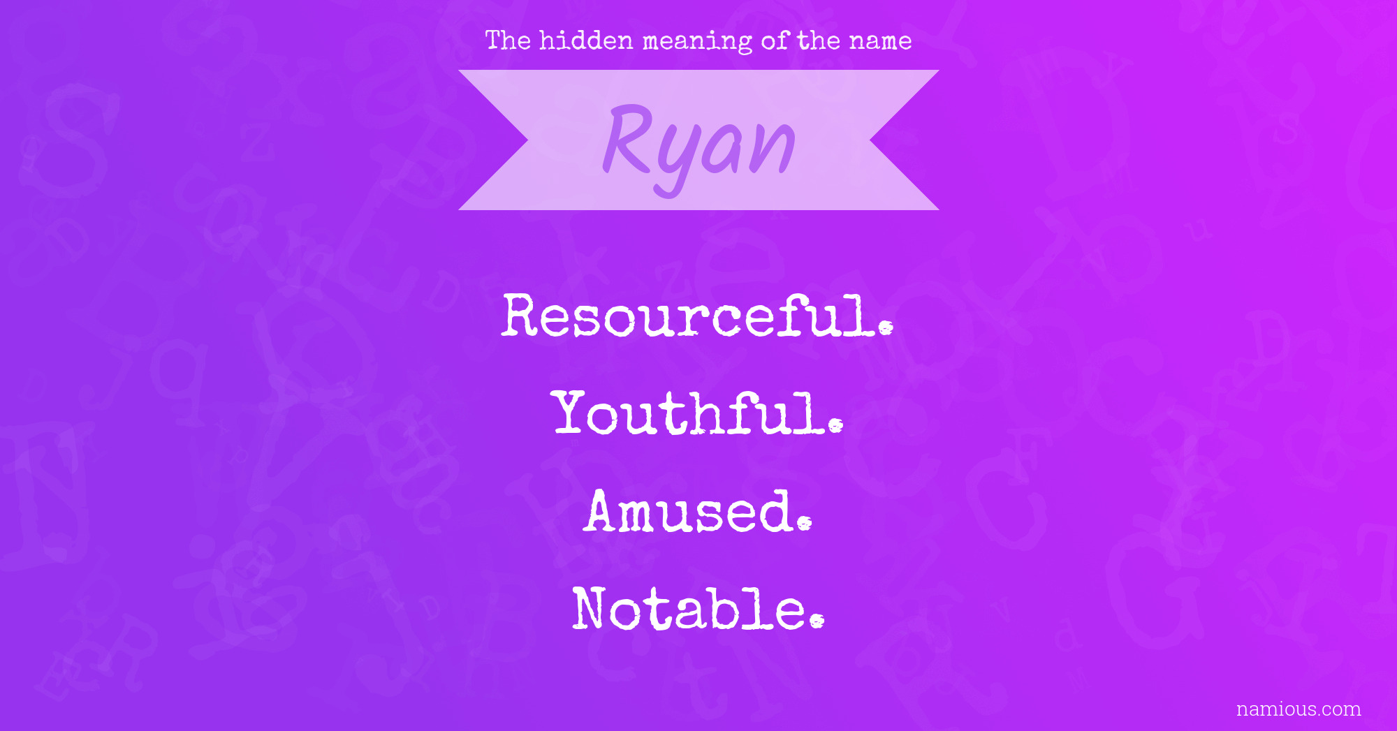 The hidden meaning of the name Ryan