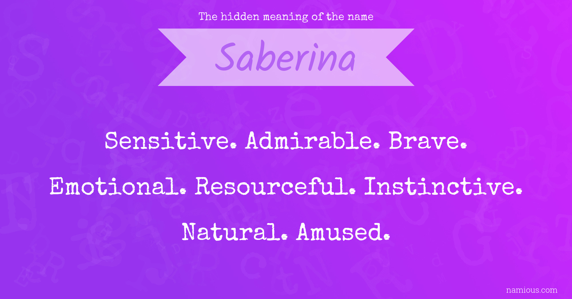 The hidden meaning of the name Saberina